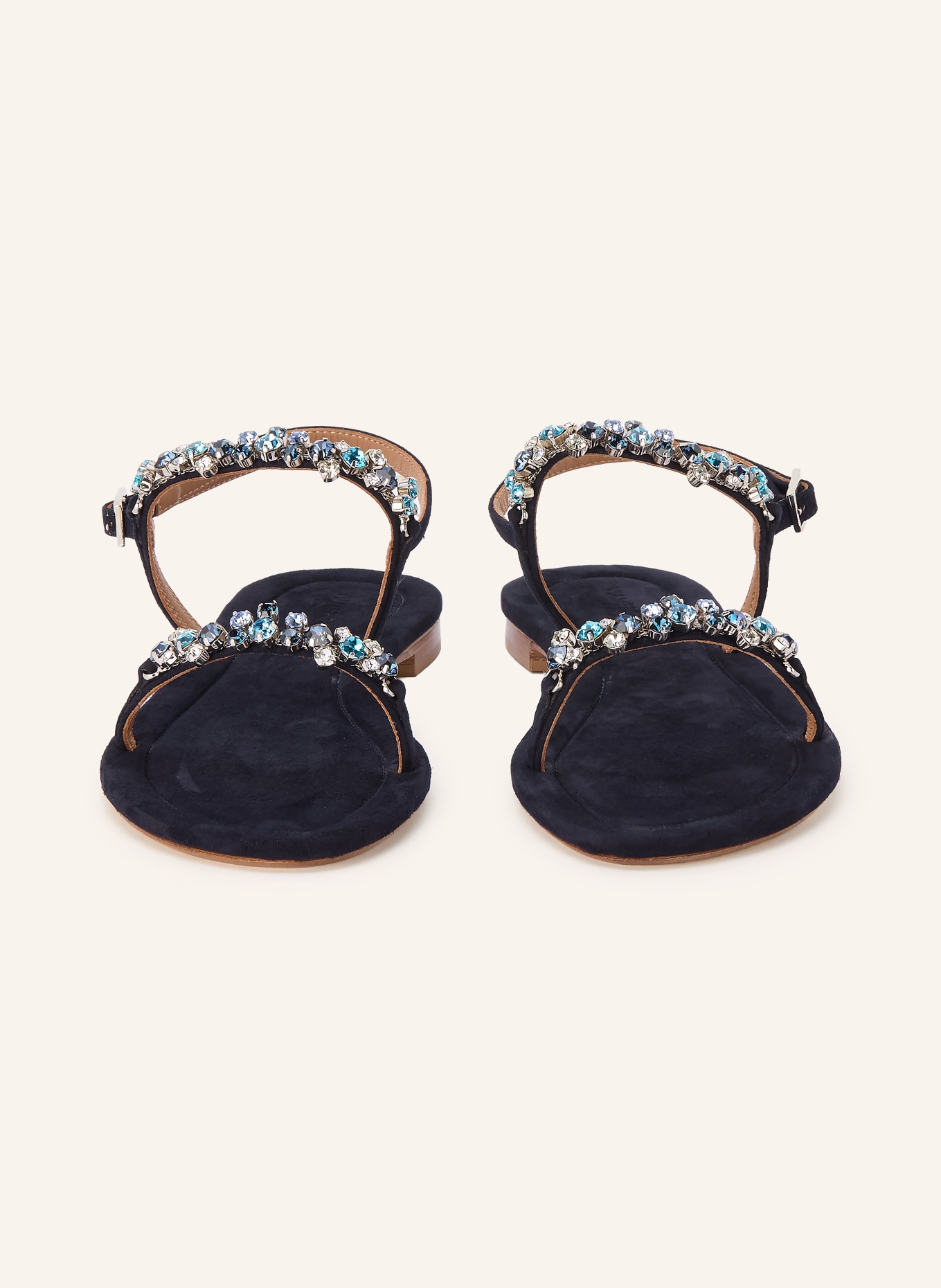 VIAMERCANTI Sandales ornées de pierres précieuses: BLEU FONCÉ / ARGENT