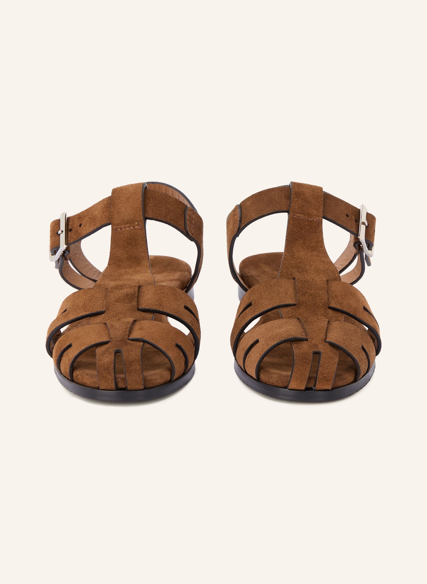 VIAMERCANTI Sandales FISHER: MARRON FONCÉ / ARGENT