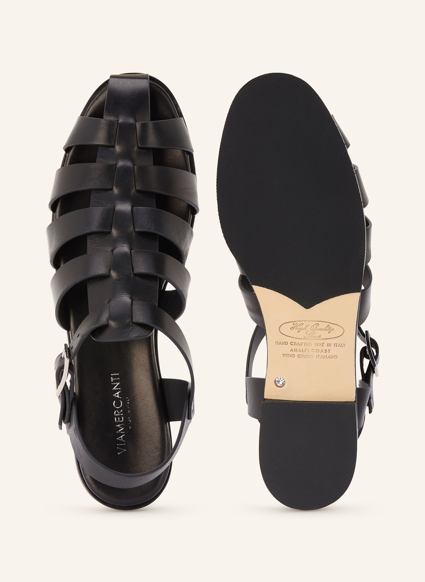 VIAMERCANTI sandales: NOIR