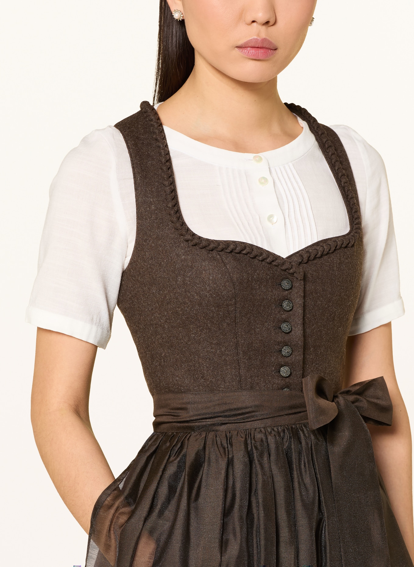 Johann & Johanna Dirndl ROTHSEE im Materialmix: DUNKELBRAUN / DUNKELBLAU