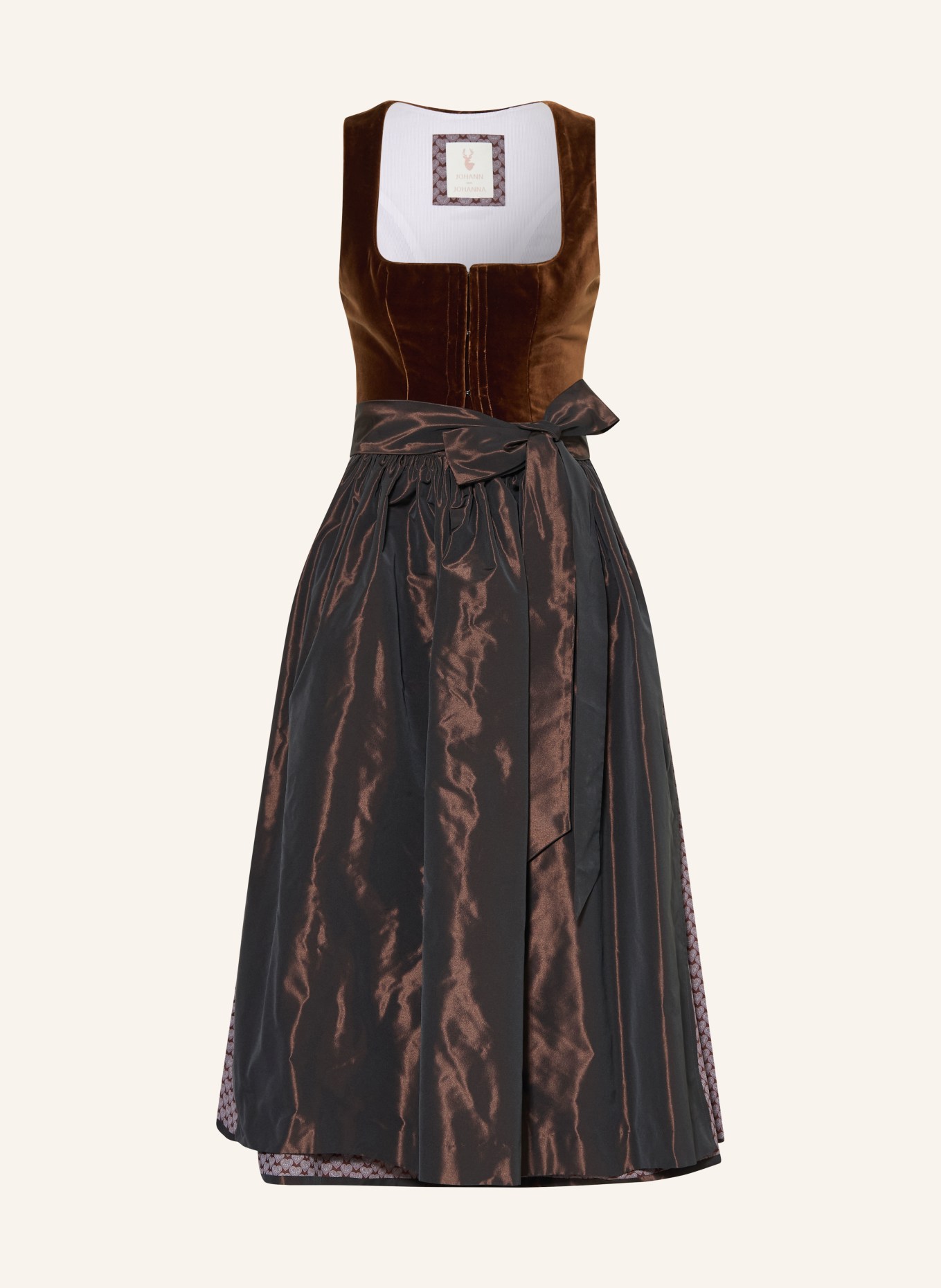 Johann & Johanna Dirndl im Materialmix: DUNKELBRAUN / SCHWARZ