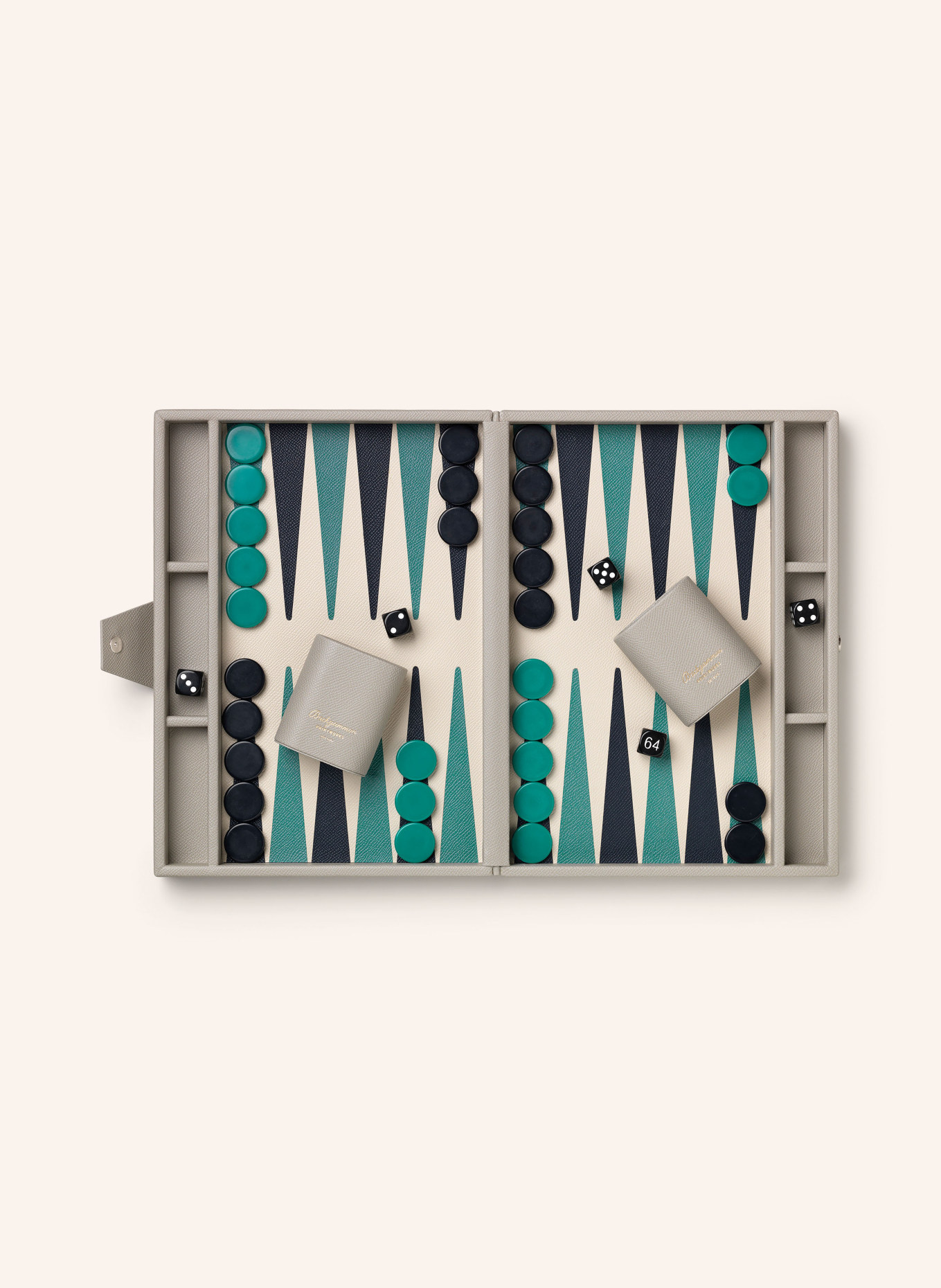 PRINTWORKS Bordspel REVERRA BACKGAMMON: GRIJS / GOUD / PETROL