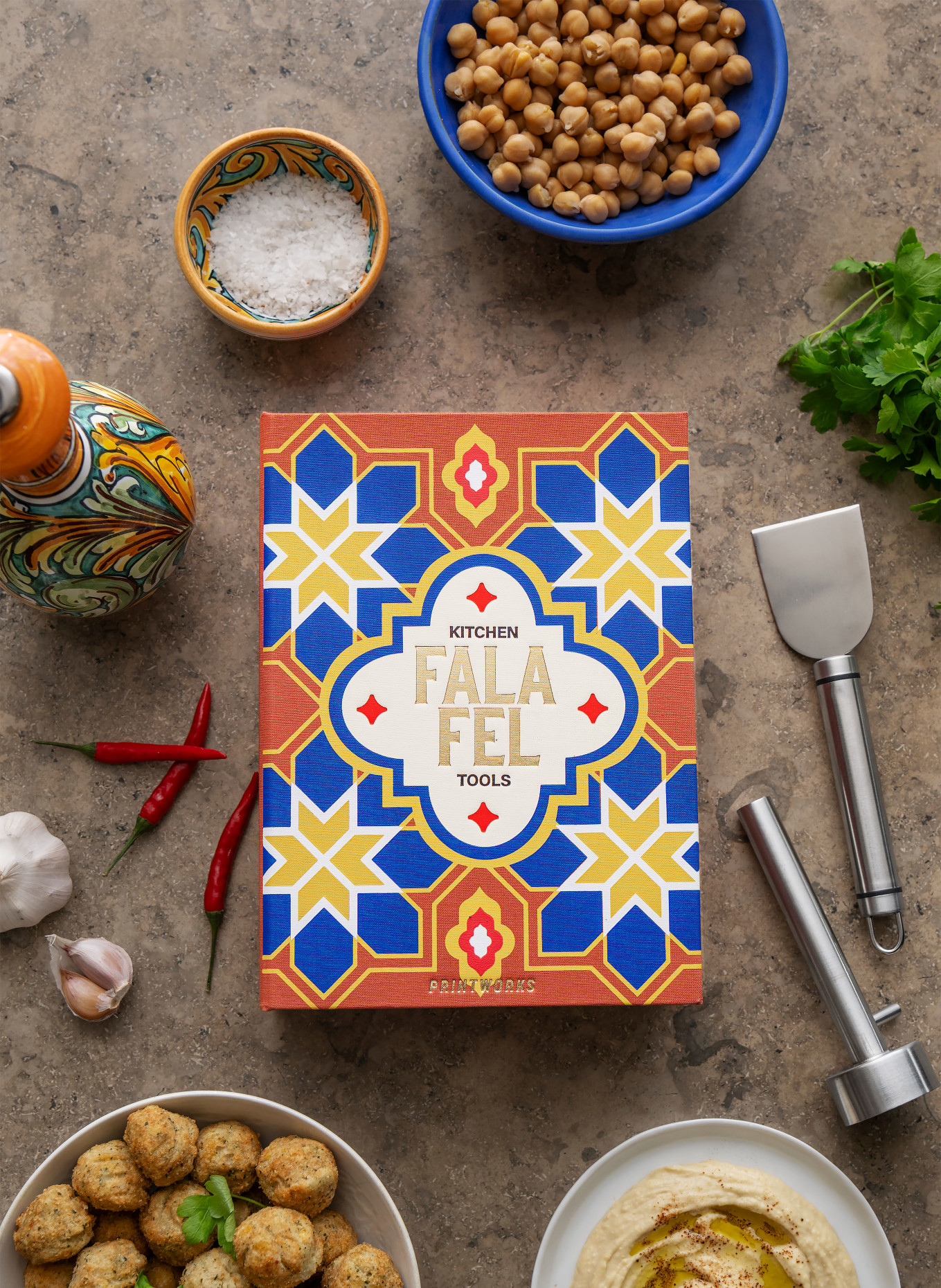 PRINTWORKS 2-delige falafelset THE ESSENTIALS FALAFEL: ZILVER