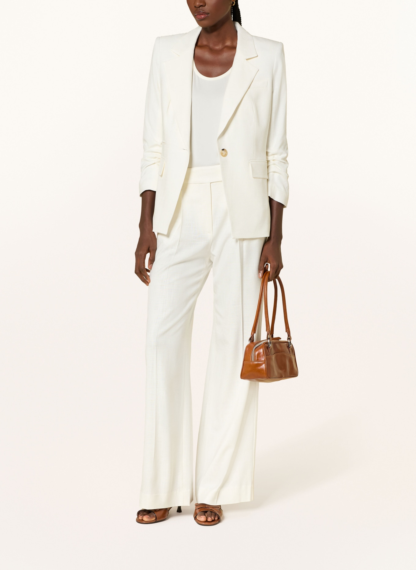 Veronica Beard BATTISTA blazer with 3/4 sleeves: WHITE