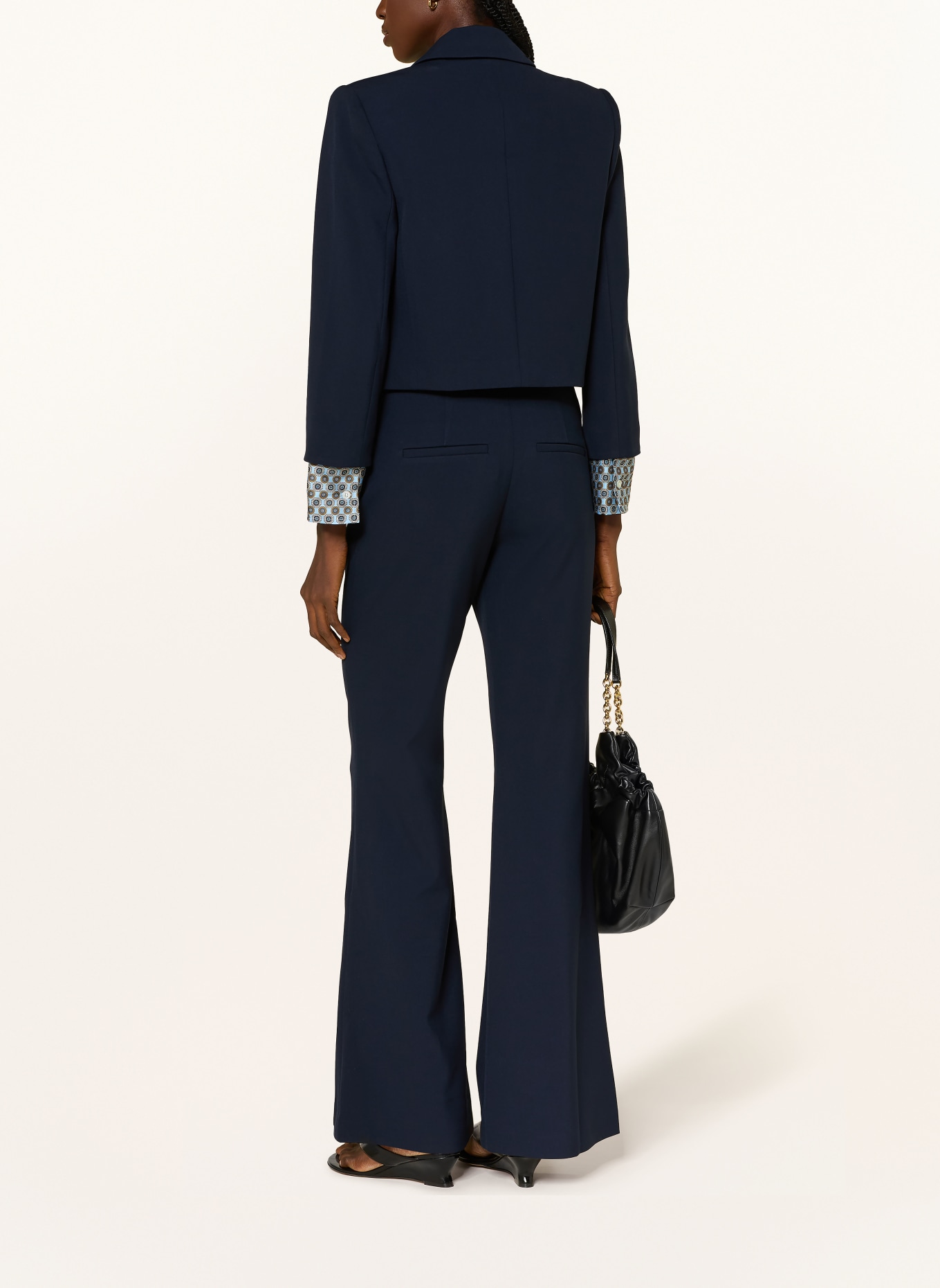 Veronica Beard Kastenjacke ISMENA mit abnehmbarer Schluppe und 3/4-Arm: DUNKELBLAU