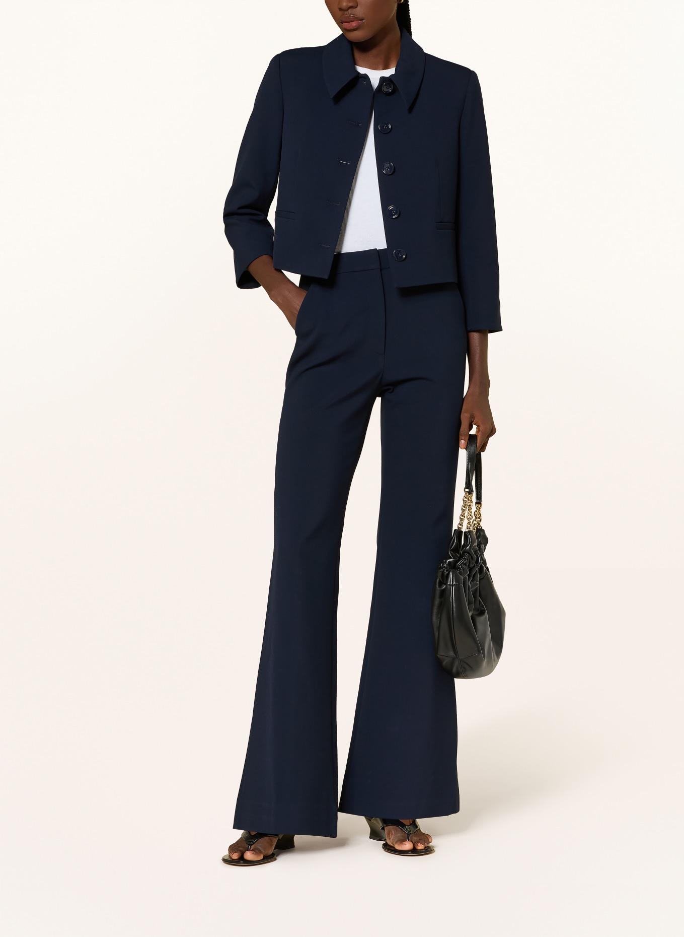 Veronica Beard Kastenjacke ISMENA mit abnehmbarer Schluppe und 3/4-Arm: DUNKELBLAU