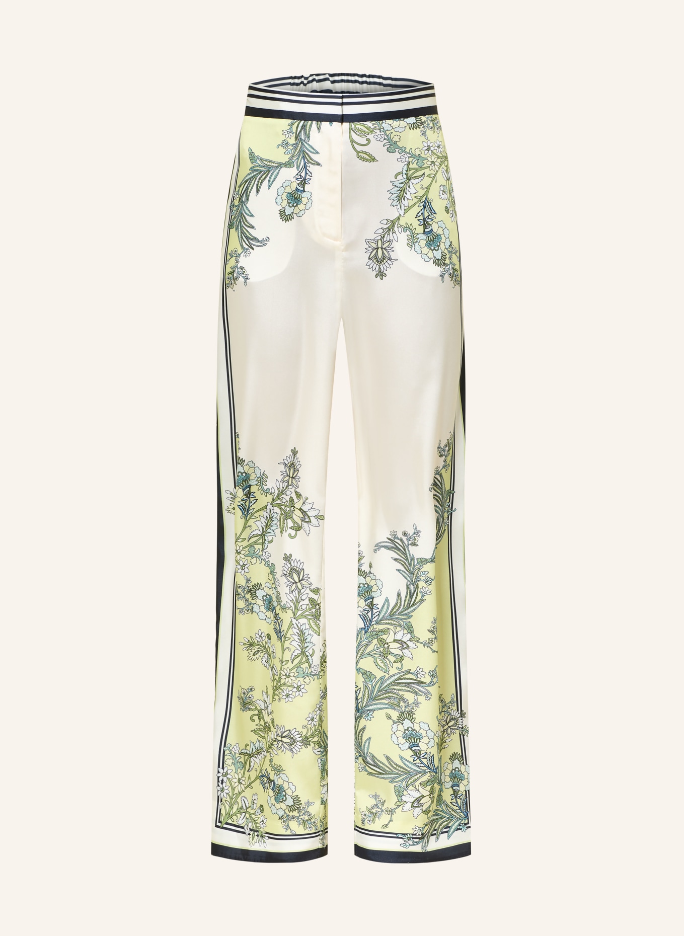 Veronica Beard GRIGORE Pants: LIGHT GREEN / CREAM / DARK BLUE