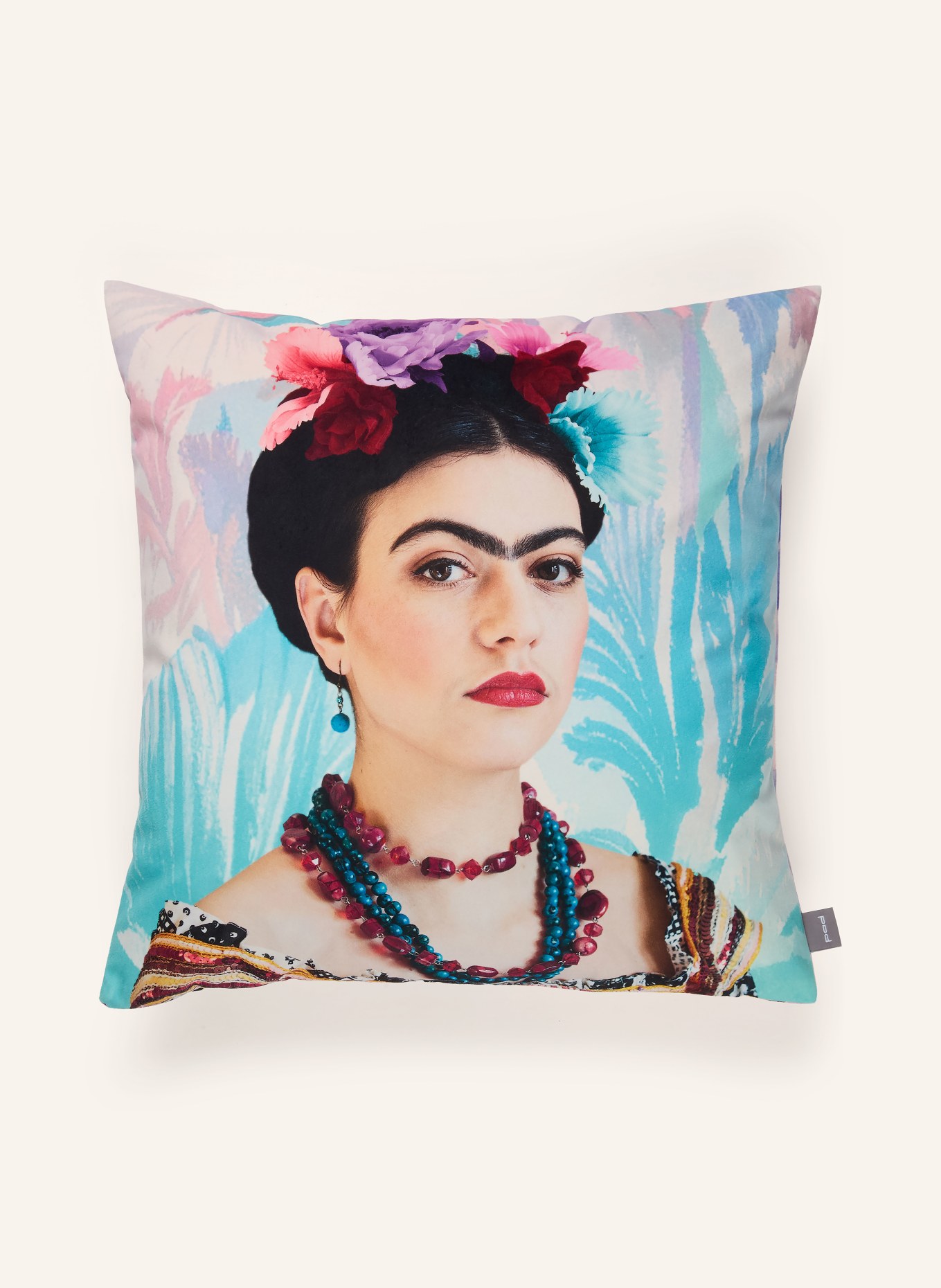 PAD ROSANNA decorative pillowcase: LIGHT BLUE / PINK / BLACK