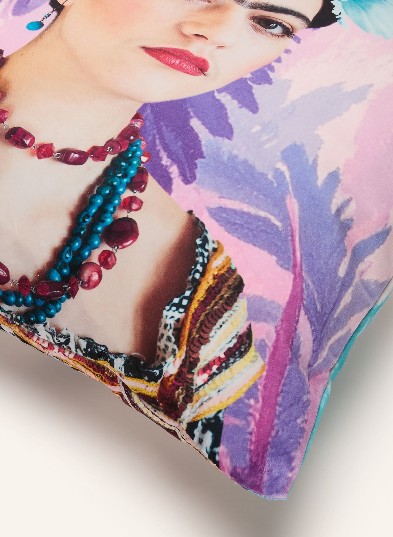 PAD ROSANNA decorative pillowcase: LIGHT BLUE / PINK / BLACK