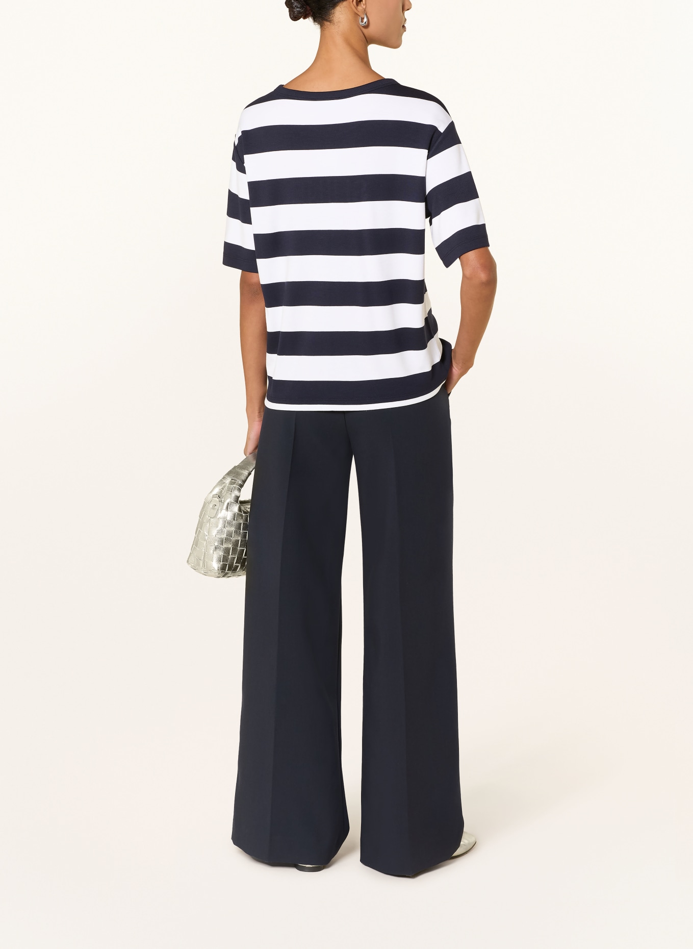 monari T-shirt with rhinestones: DARK BLUE / SILVER / WHITE