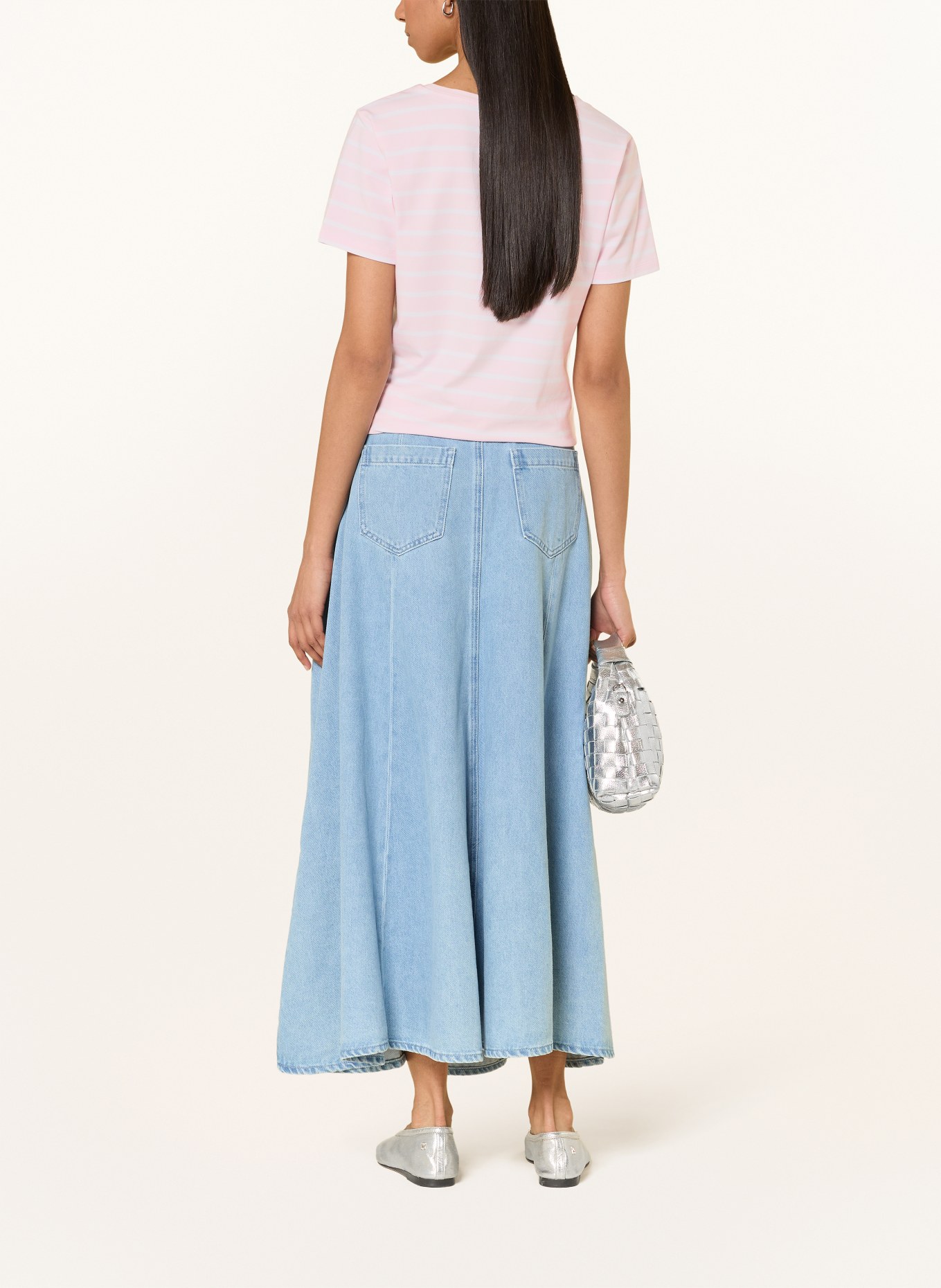 monari T-Shirt mit Schmucksteinen: ROSA / ECRU