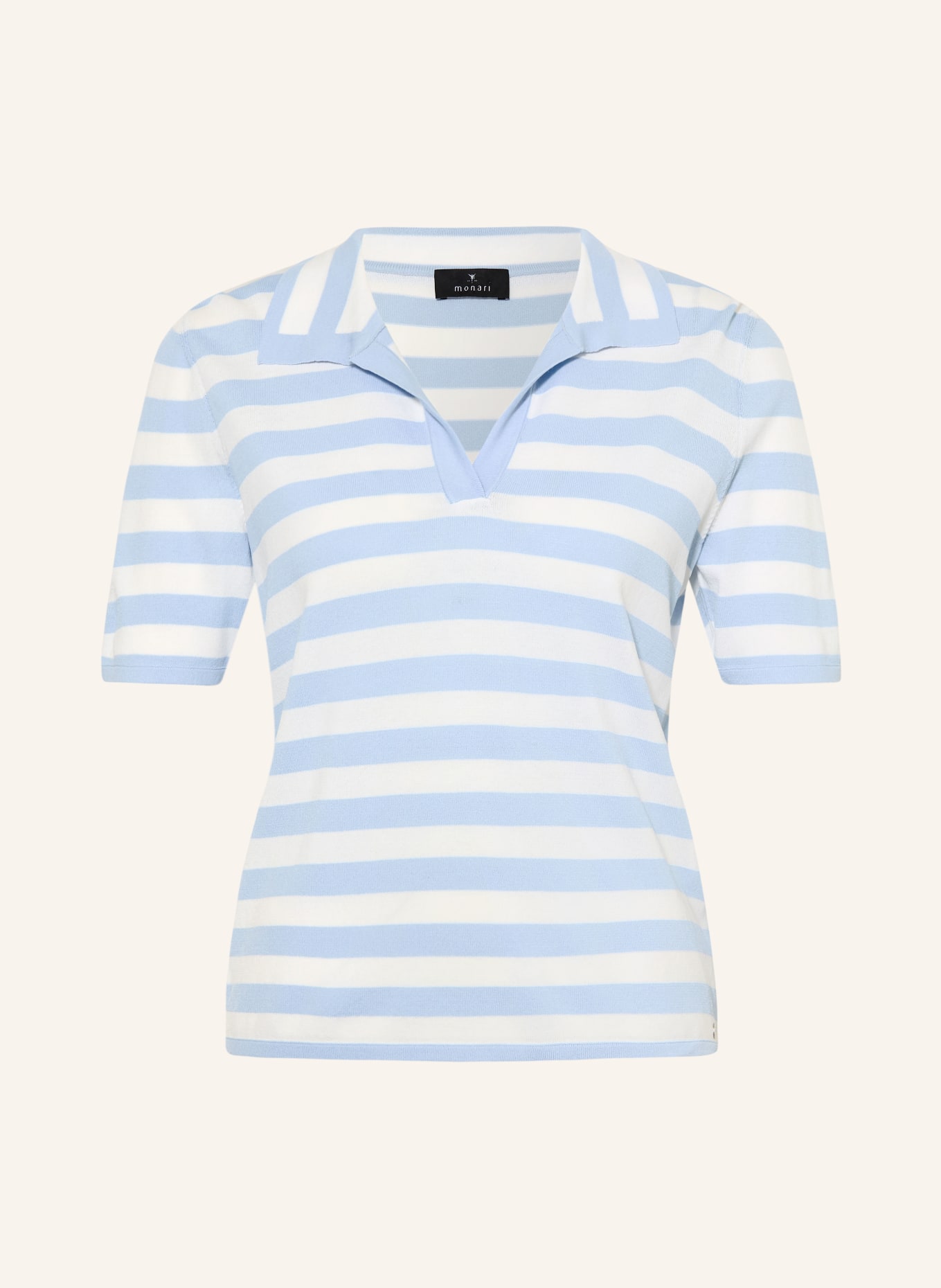 monari Strick-Poloshirt: HELLBLAU / WEISS