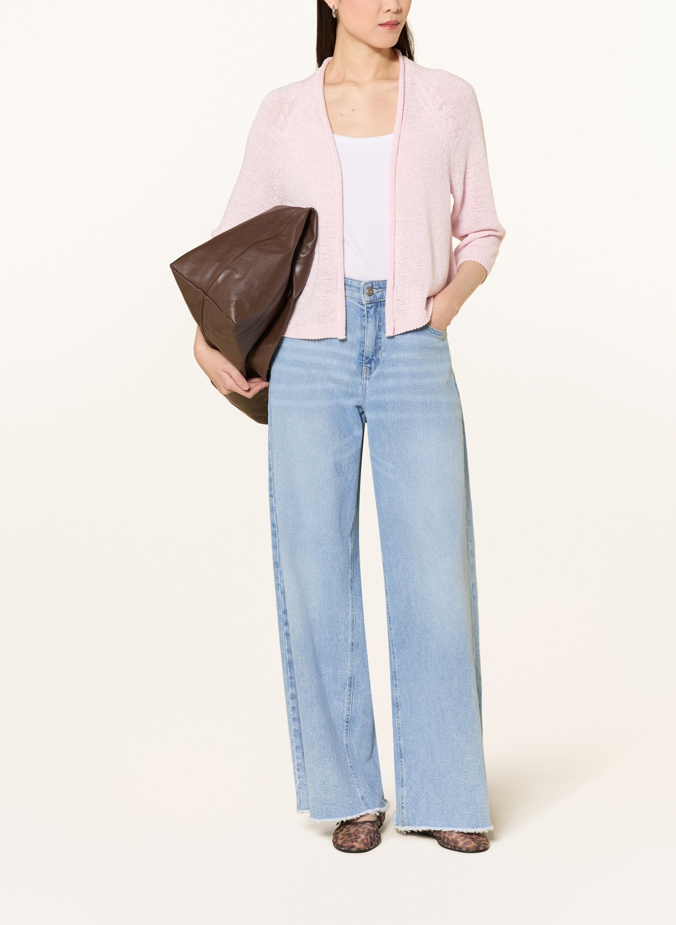 monari Gebreide trui met 3/4-mouwen: ROSE CLAIR