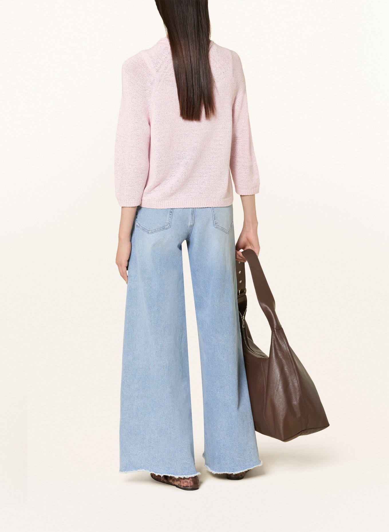 monari Gebreide trui met 3/4-mouwen: ROSE CLAIR