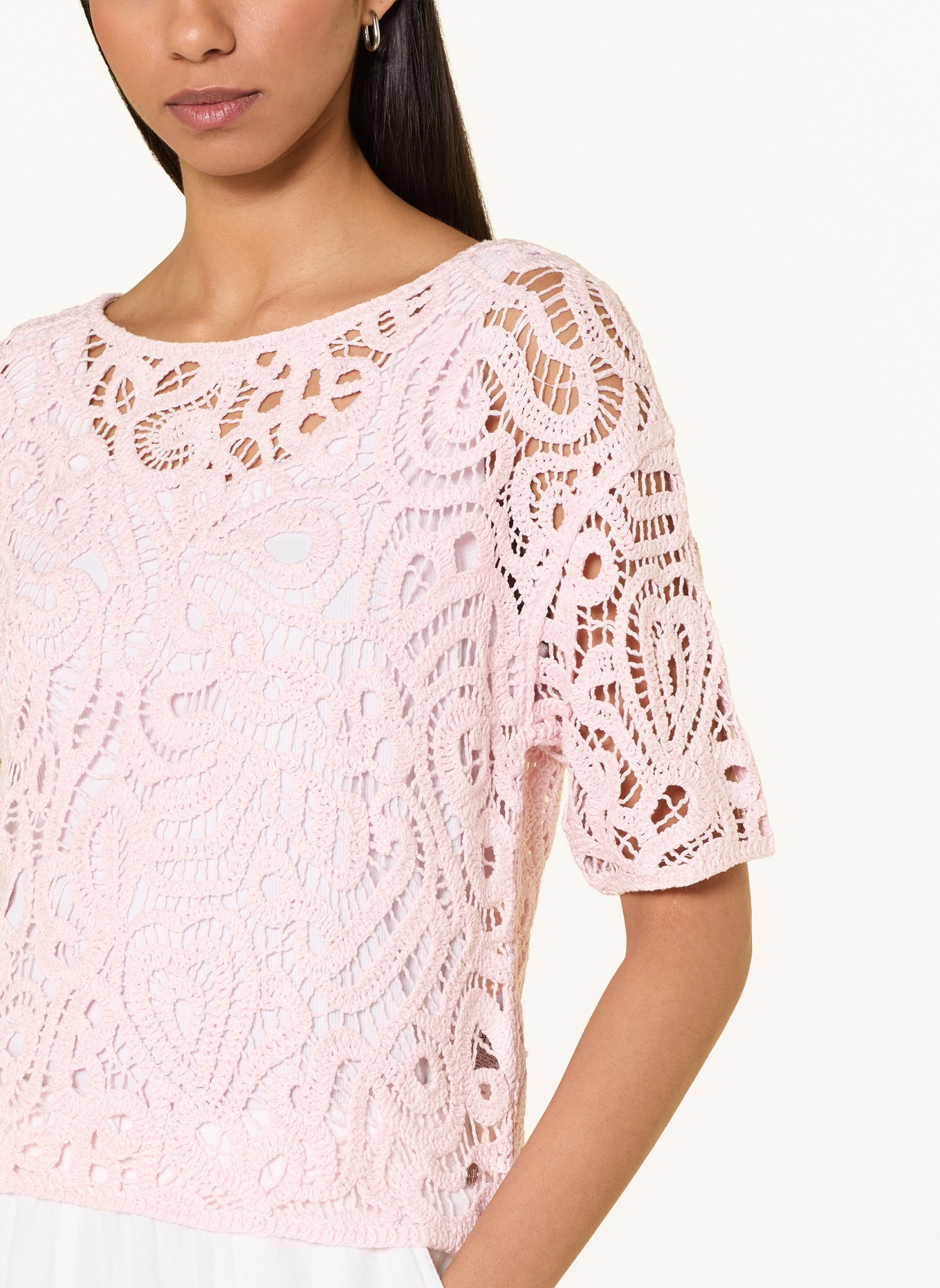 monari Crochet shirt: PINK