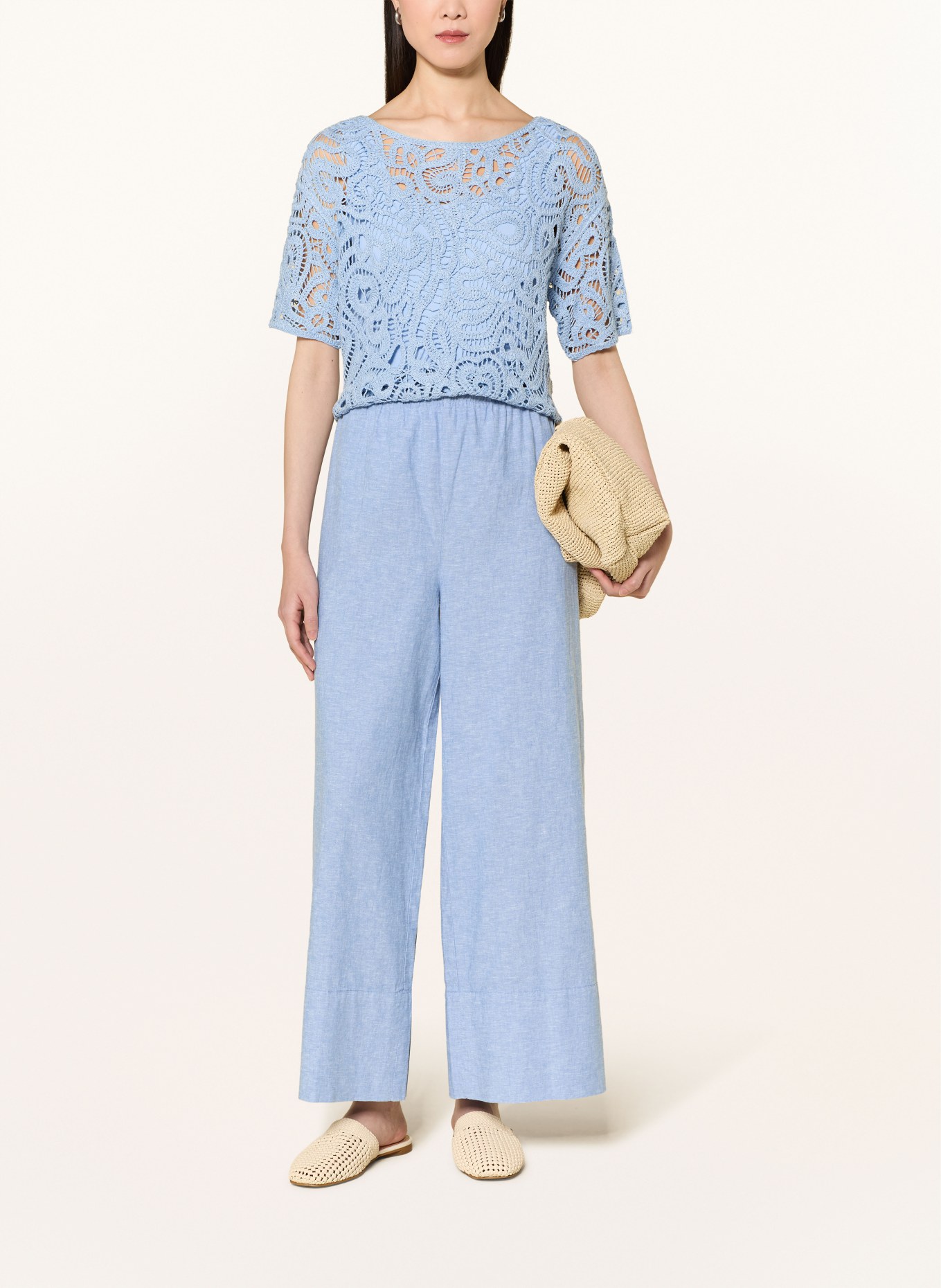 monari Gehaakt shirt: LICHTBLAUW