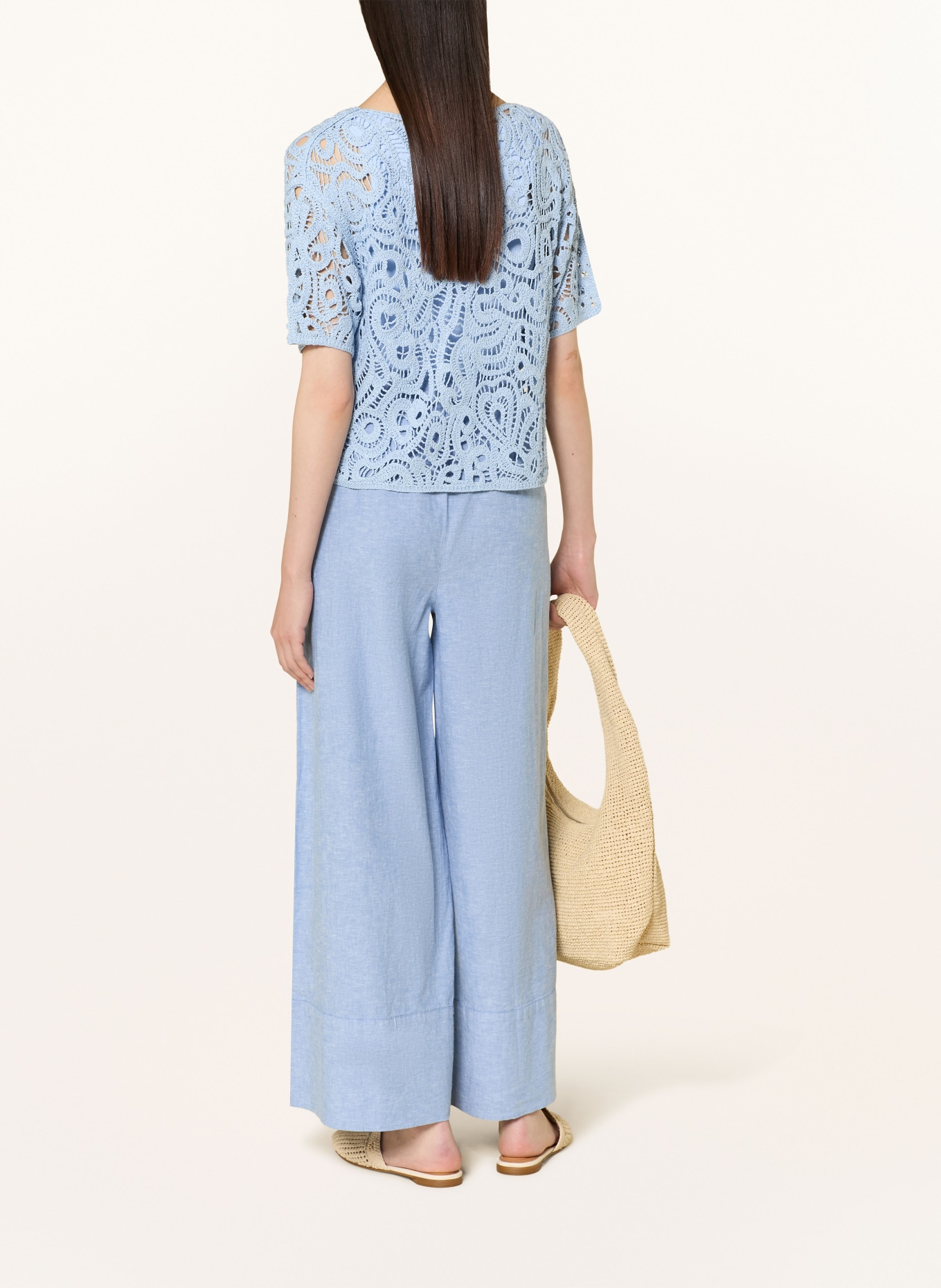 monari Gehaakt shirt: LICHTBLAUW