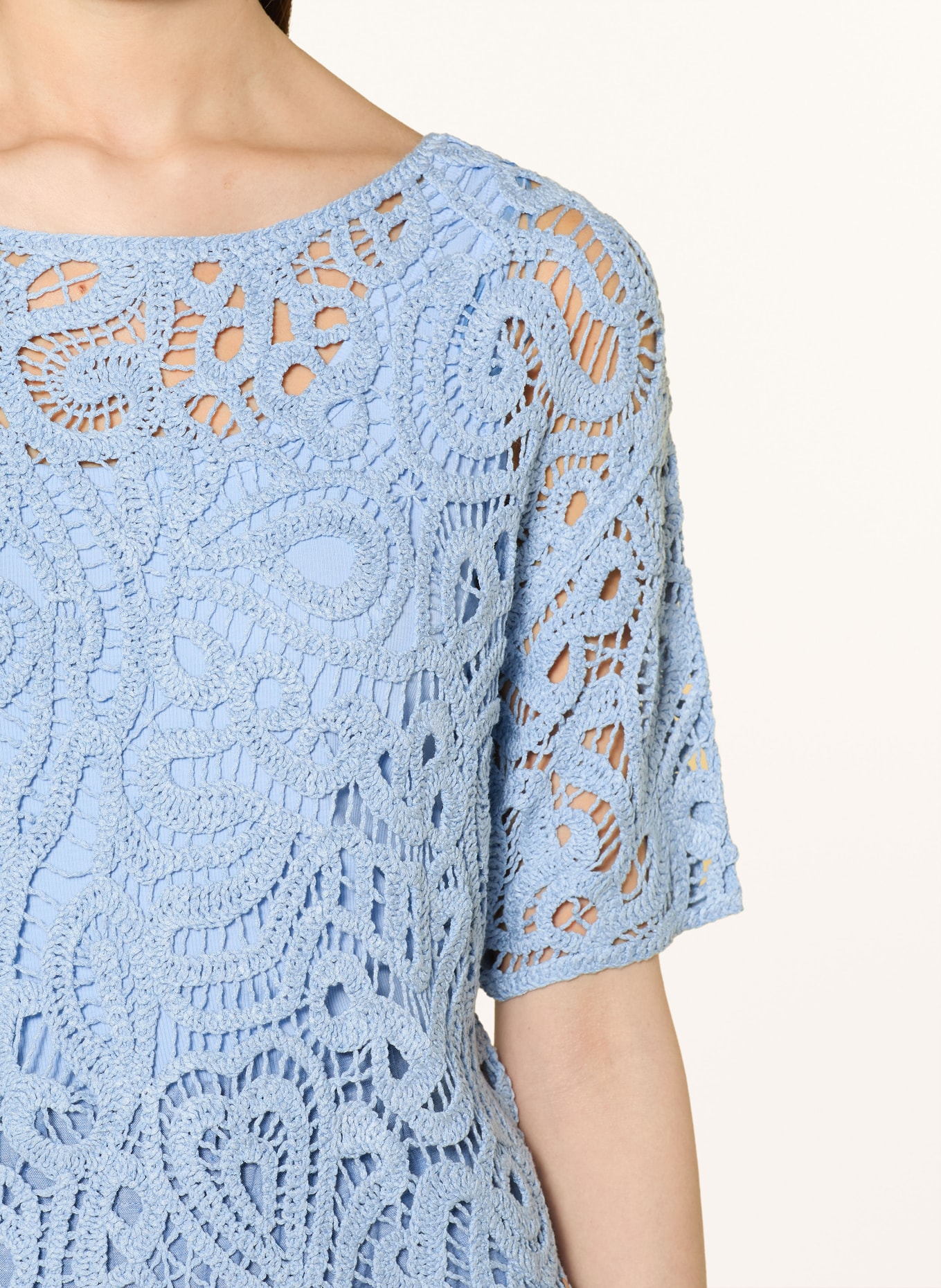 monari Gehaakt shirt: LICHTBLAUW