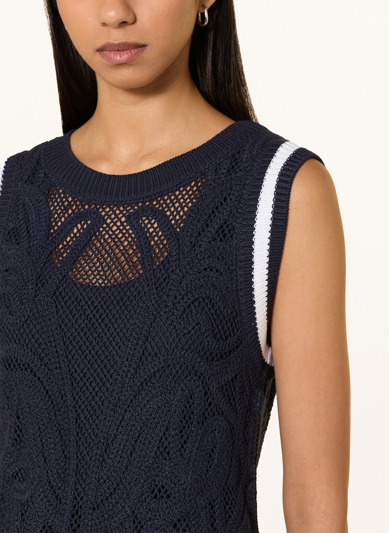 monari vest: DONKERBLAUW / WIT