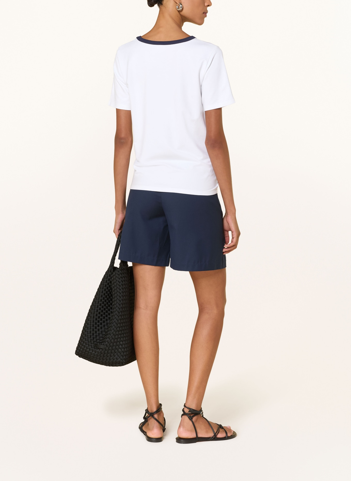 monari T-shirt orné de strass: BLANC / BLEU FONCÉ / NOIR