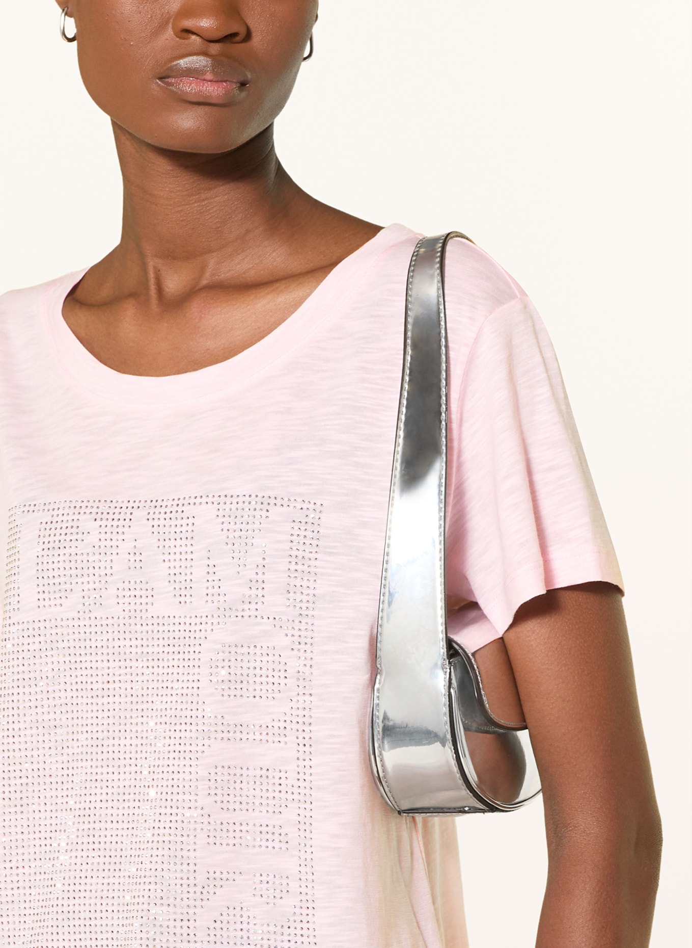 monari T-shirt met strass-steentjes: ROSE CLAIR