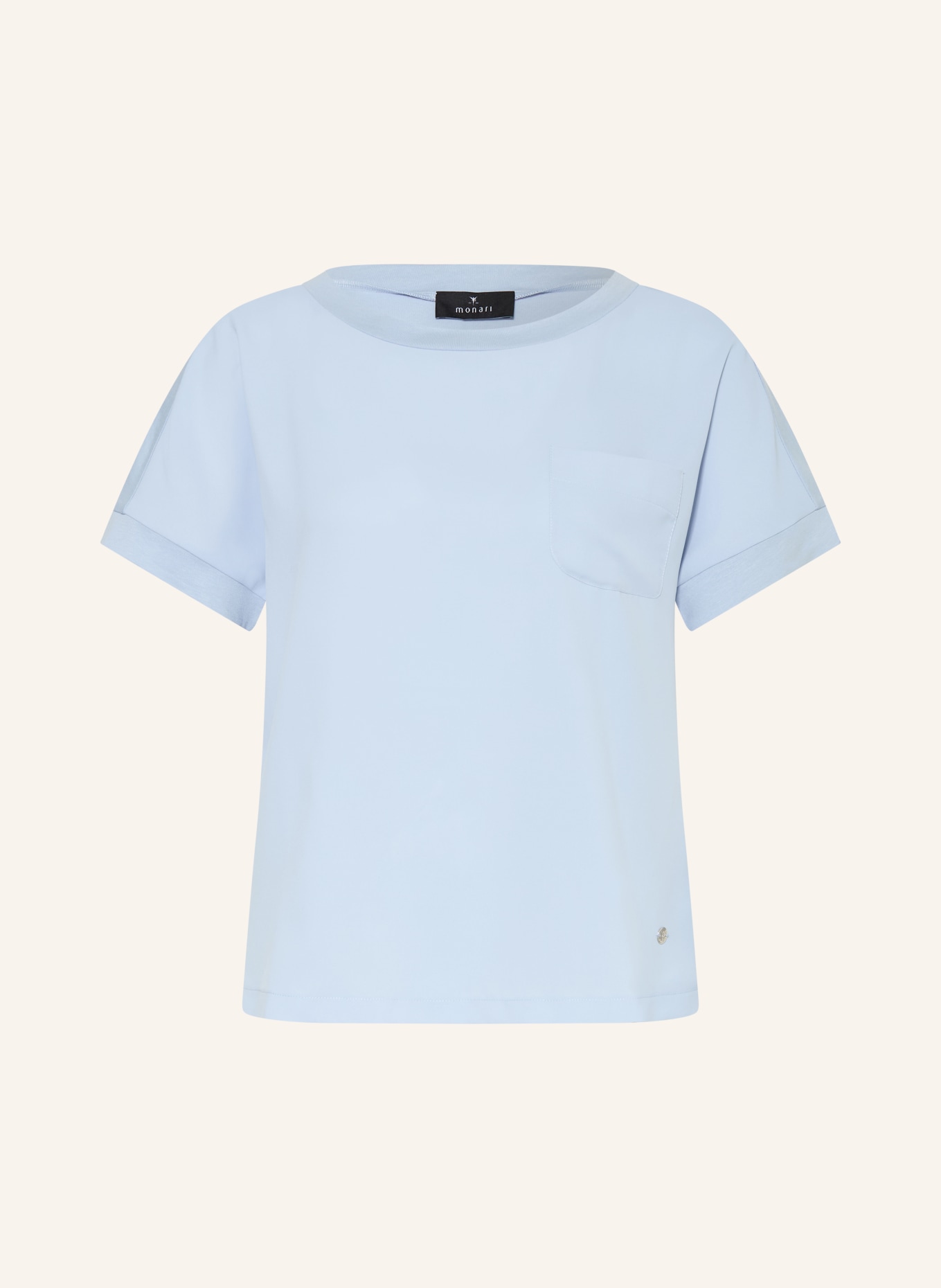 monari Blouse van verschillende stoffen: LICHTBLAUW