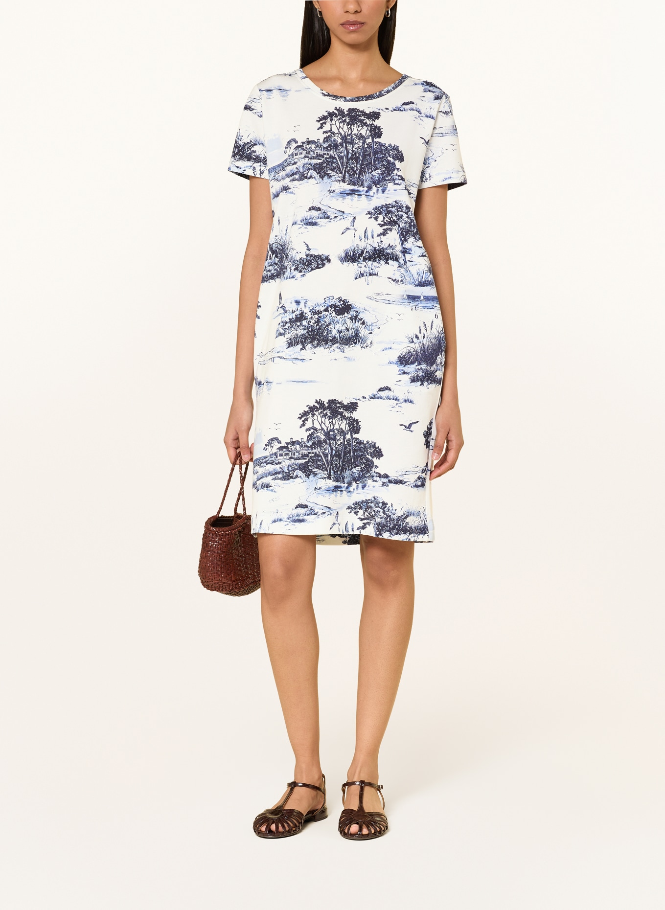 monari Sweatkleid: DUNKELBLAU / BLAU / WEISS