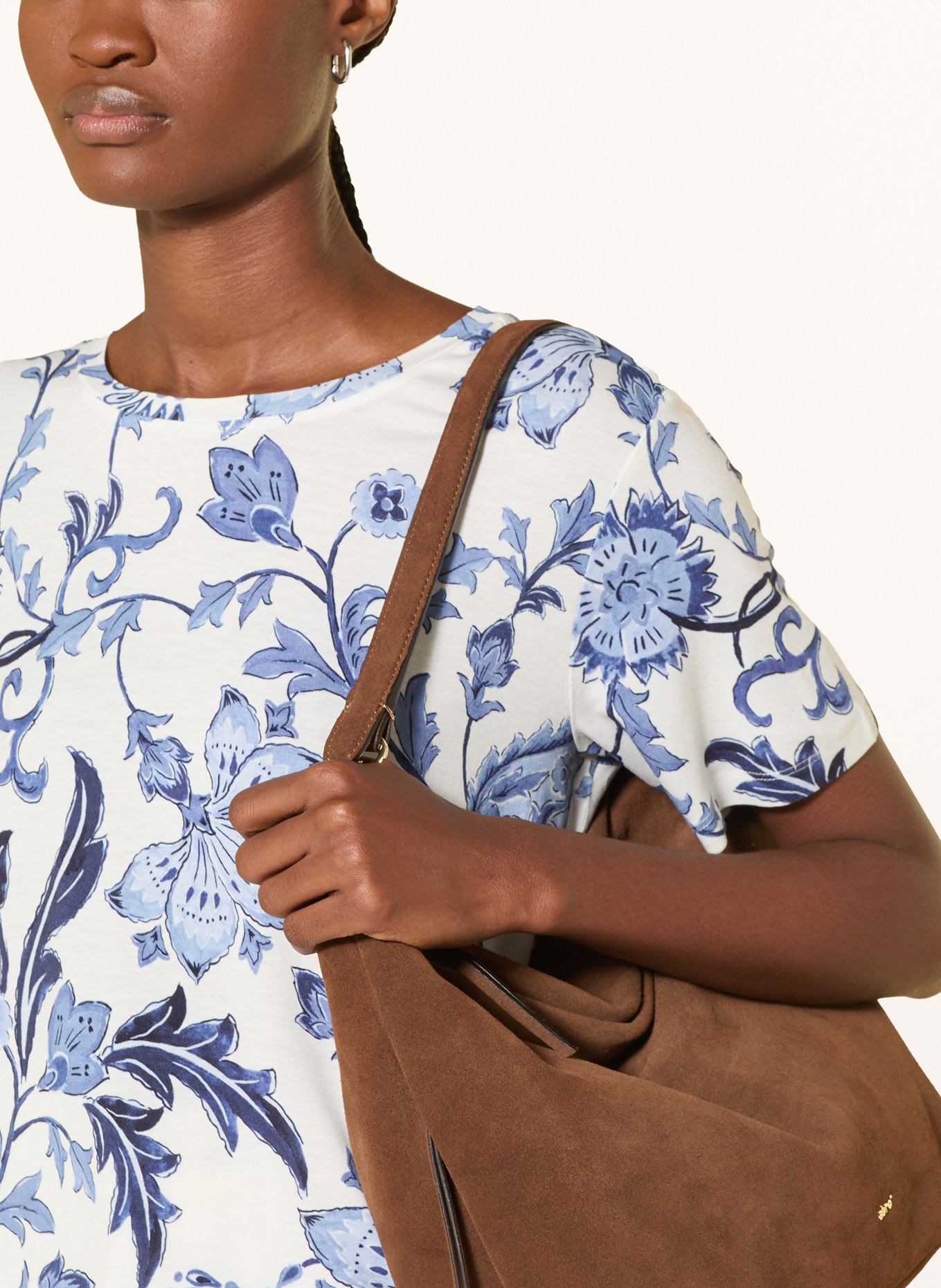 monari T-shirt: ECRU / DONKERBLAUW / BLAUW