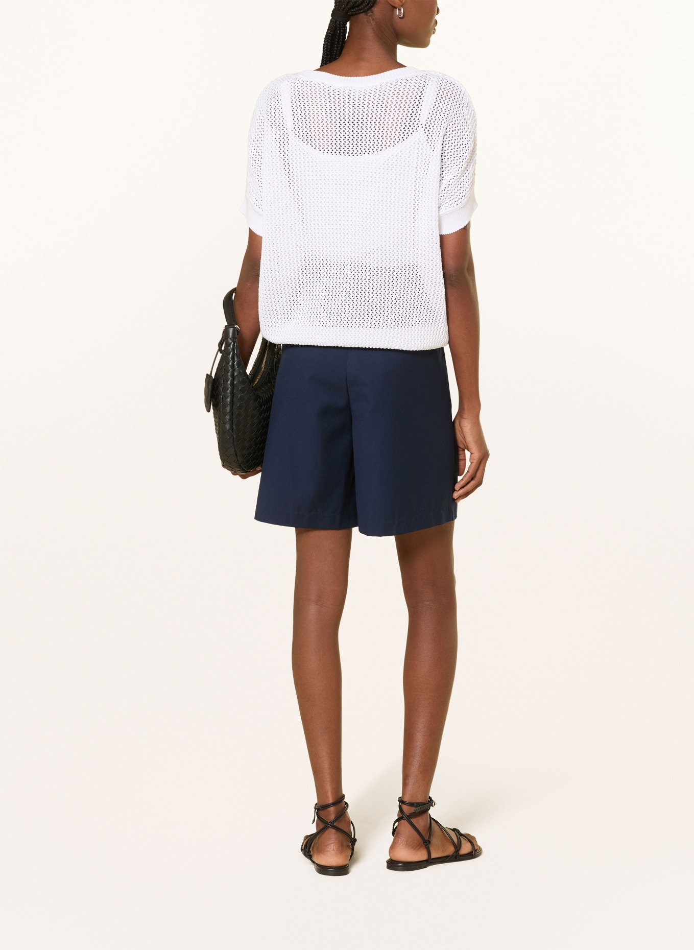 monari Gebreid shirt met sierstenen: WIT