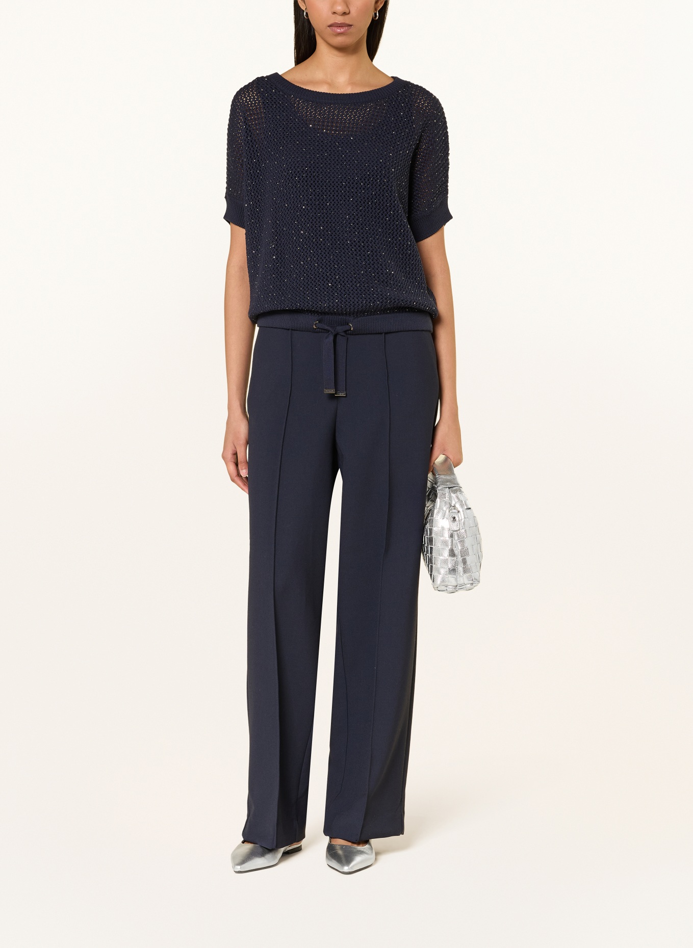 monari Knit shirt with rhinestones: DARK BLUE