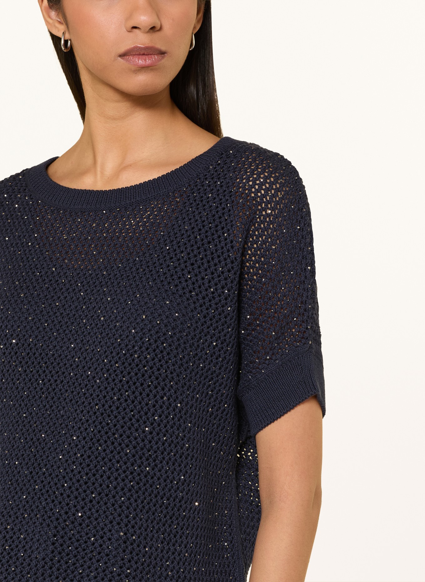monari Knit shirt with rhinestones: DARK BLUE