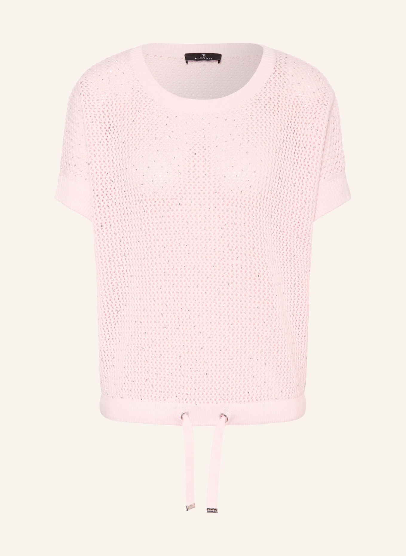 monari Gebreid shirt met sierstenen: ROZE