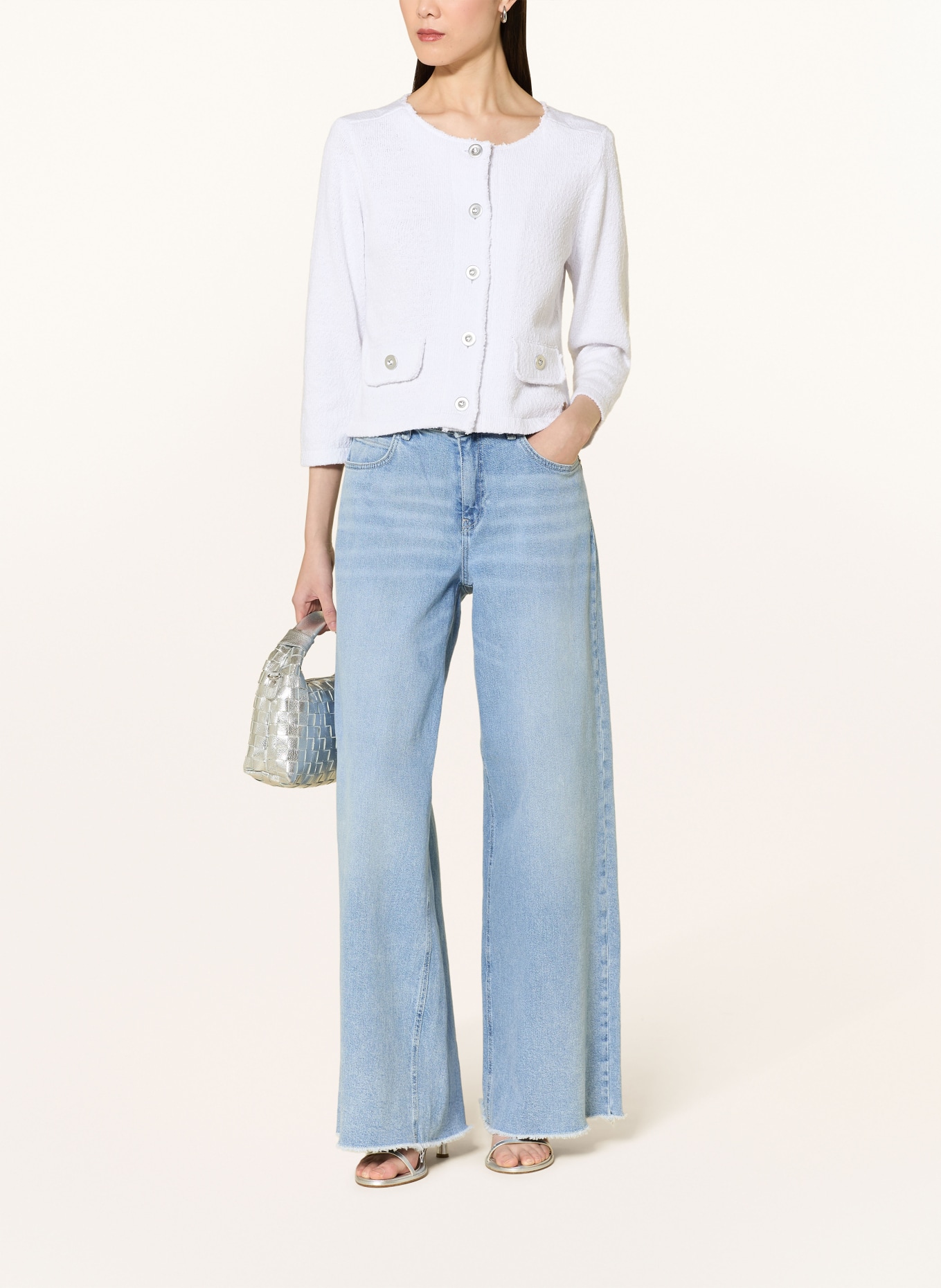 monari Cardigan à manches 3/4: BLANC