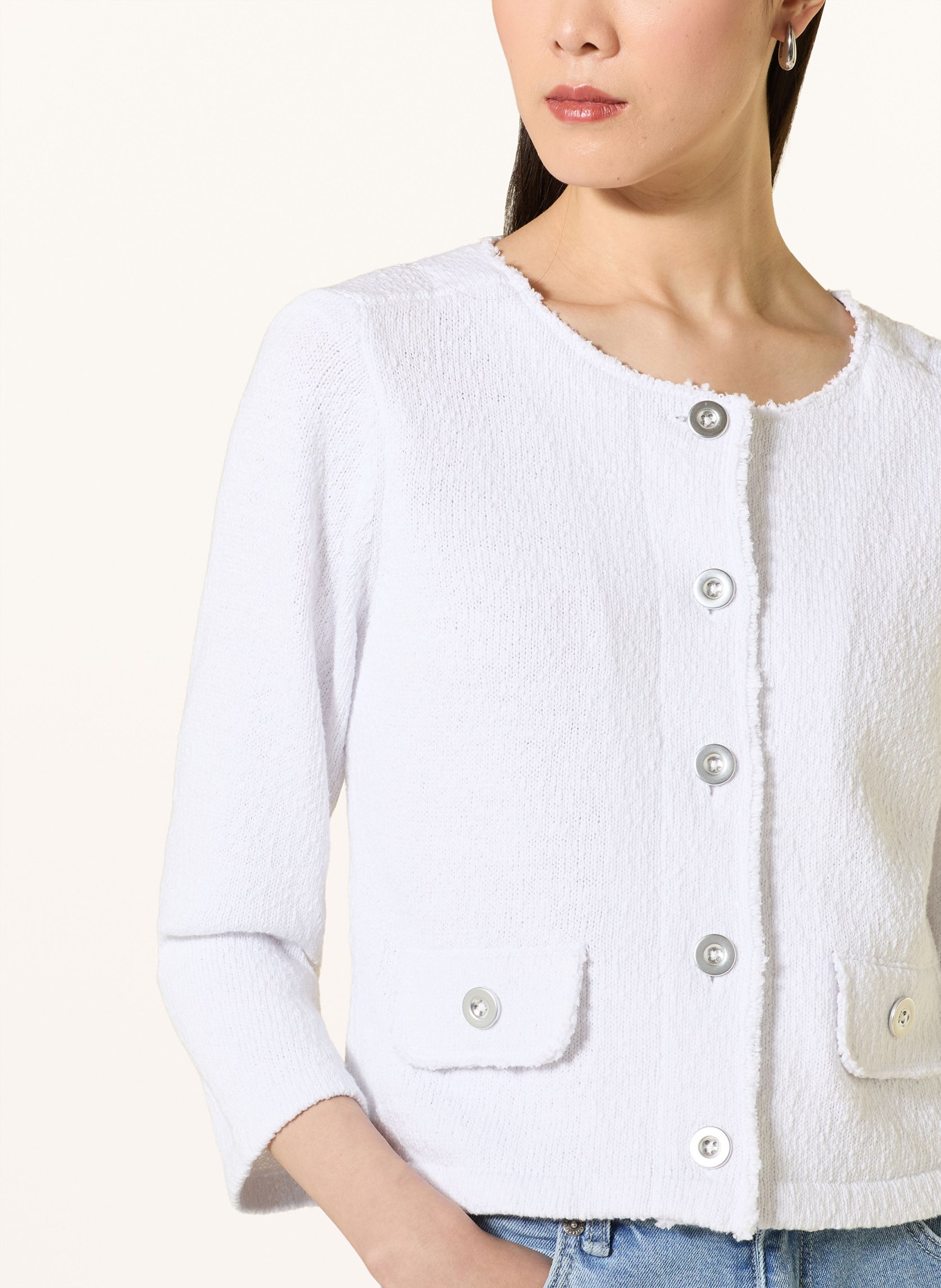 monari Cardigan à manches 3/4: BLANC