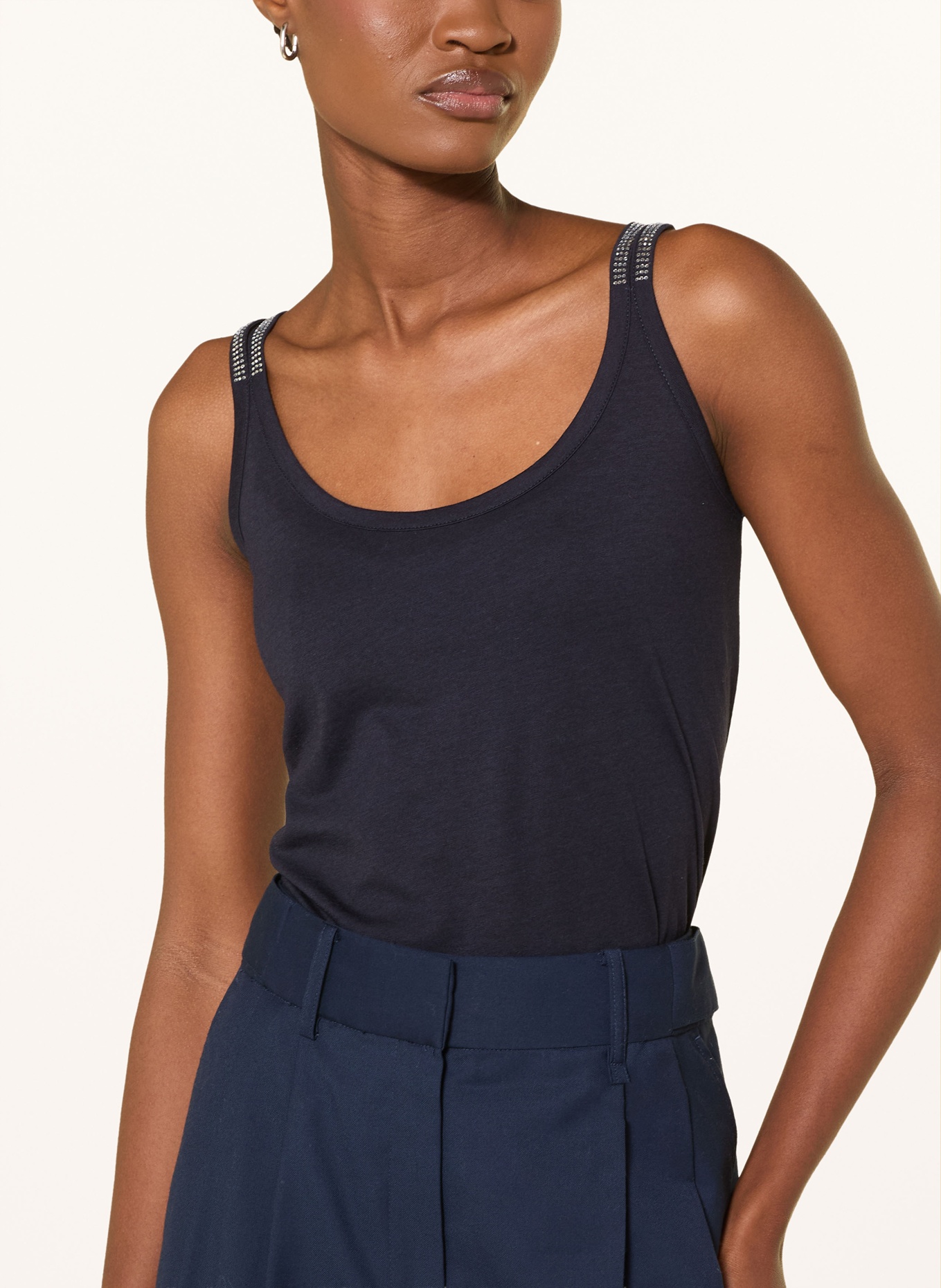 monari Top met sierstenen: DONKERBLAUW