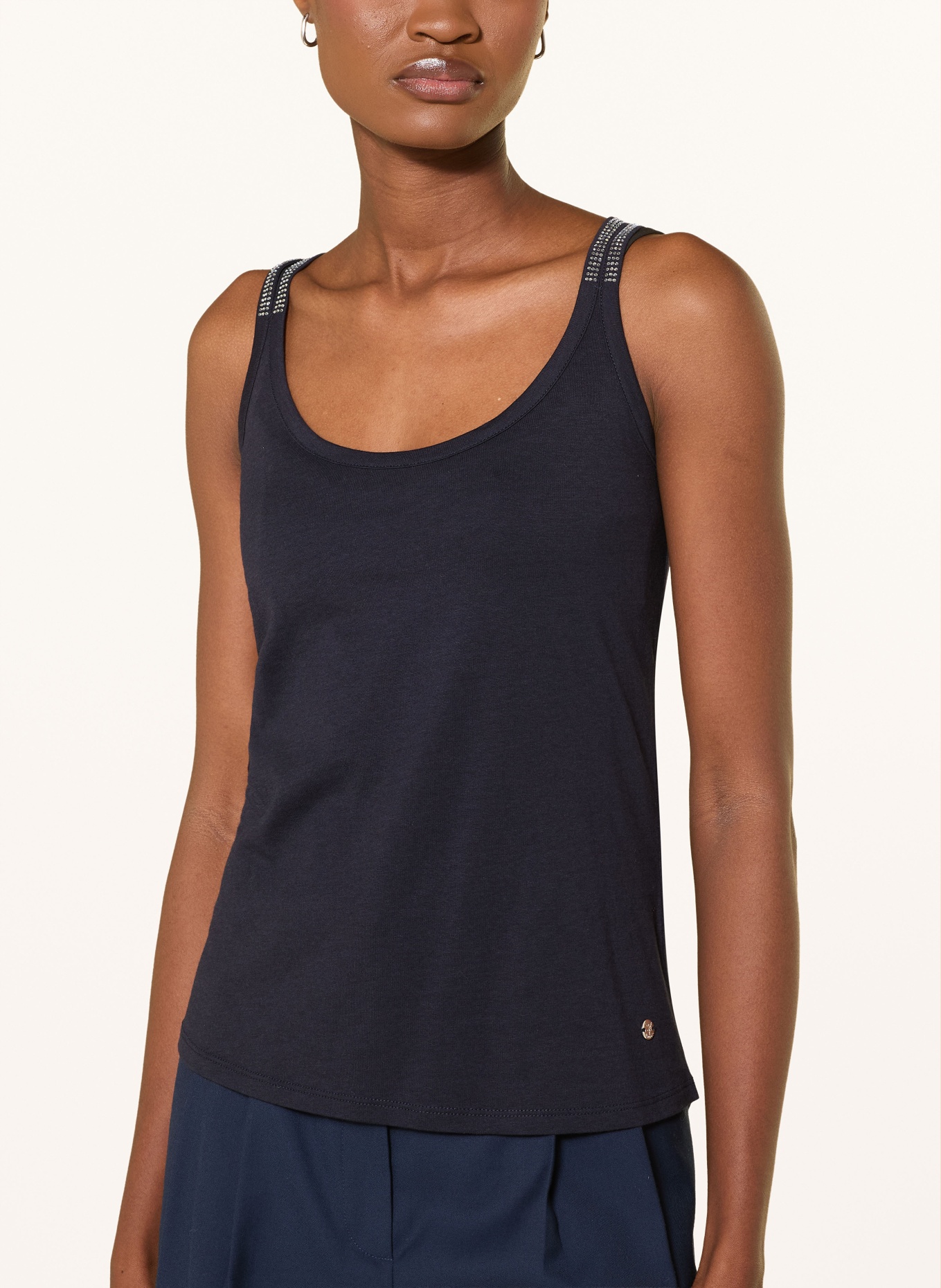 monari Top met sierstenen: DONKERBLAUW
