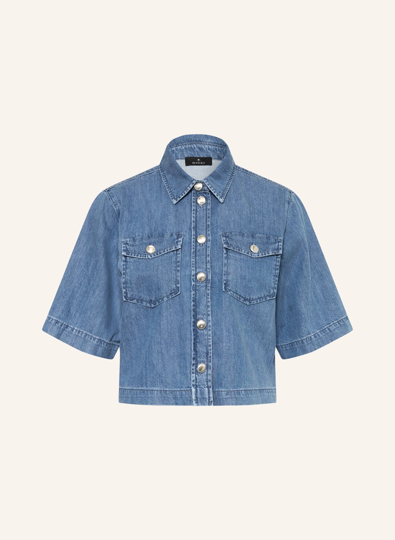 monari Overhemd in jeanslook: BLAUW