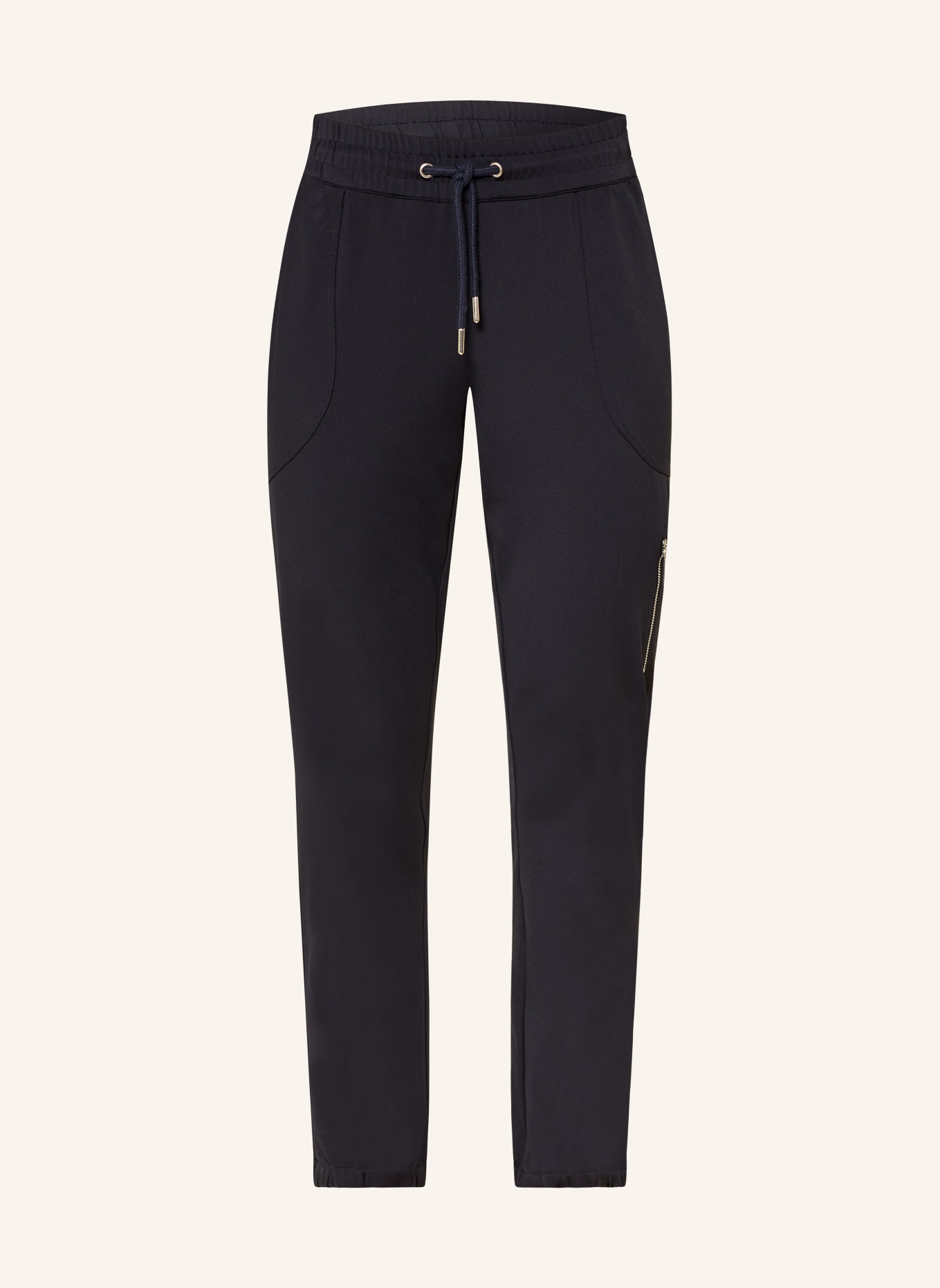 monari Broek in joggingstijl: DONKERBLAUW