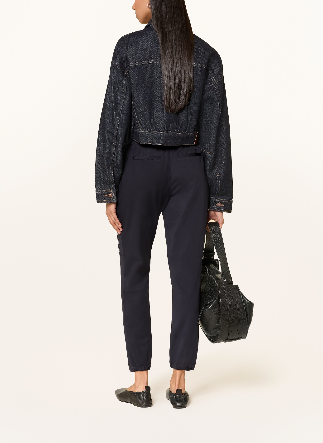 monari Broek in joggingstijl: DONKERBLAUW