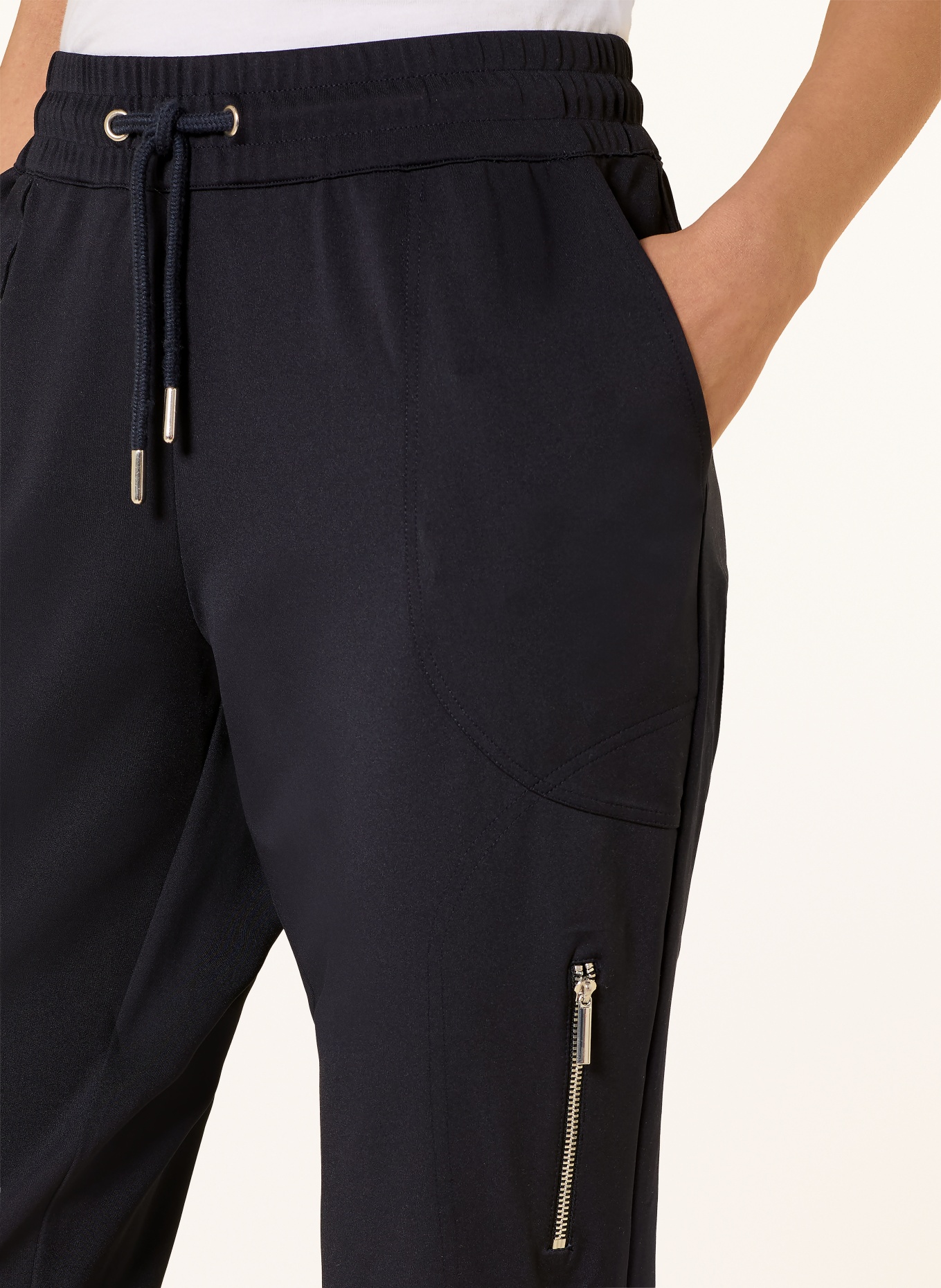 monari Broek in joggingstijl: DONKERBLAUW