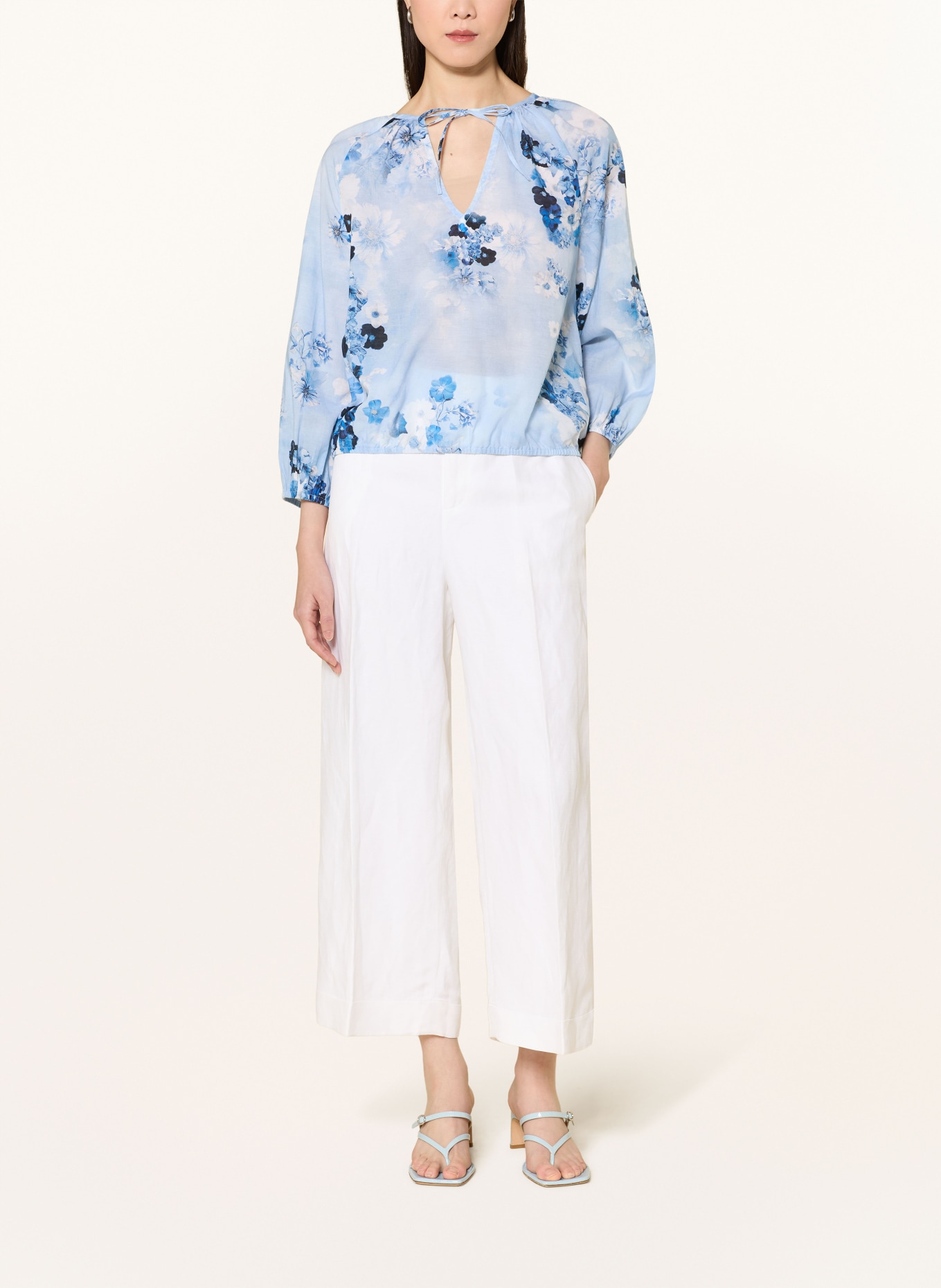 monari Blouse met 3/4-mouwen: LICHTBLAUW / DONKERBLAUW / BLAUW