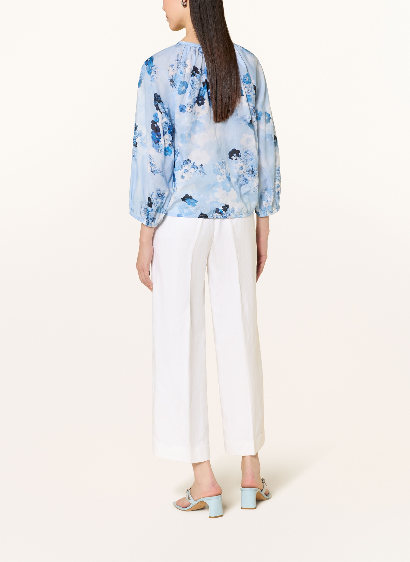 monari Blouse met 3/4-mouwen: LICHTBLAUW / DONKERBLAUW / BLAUW