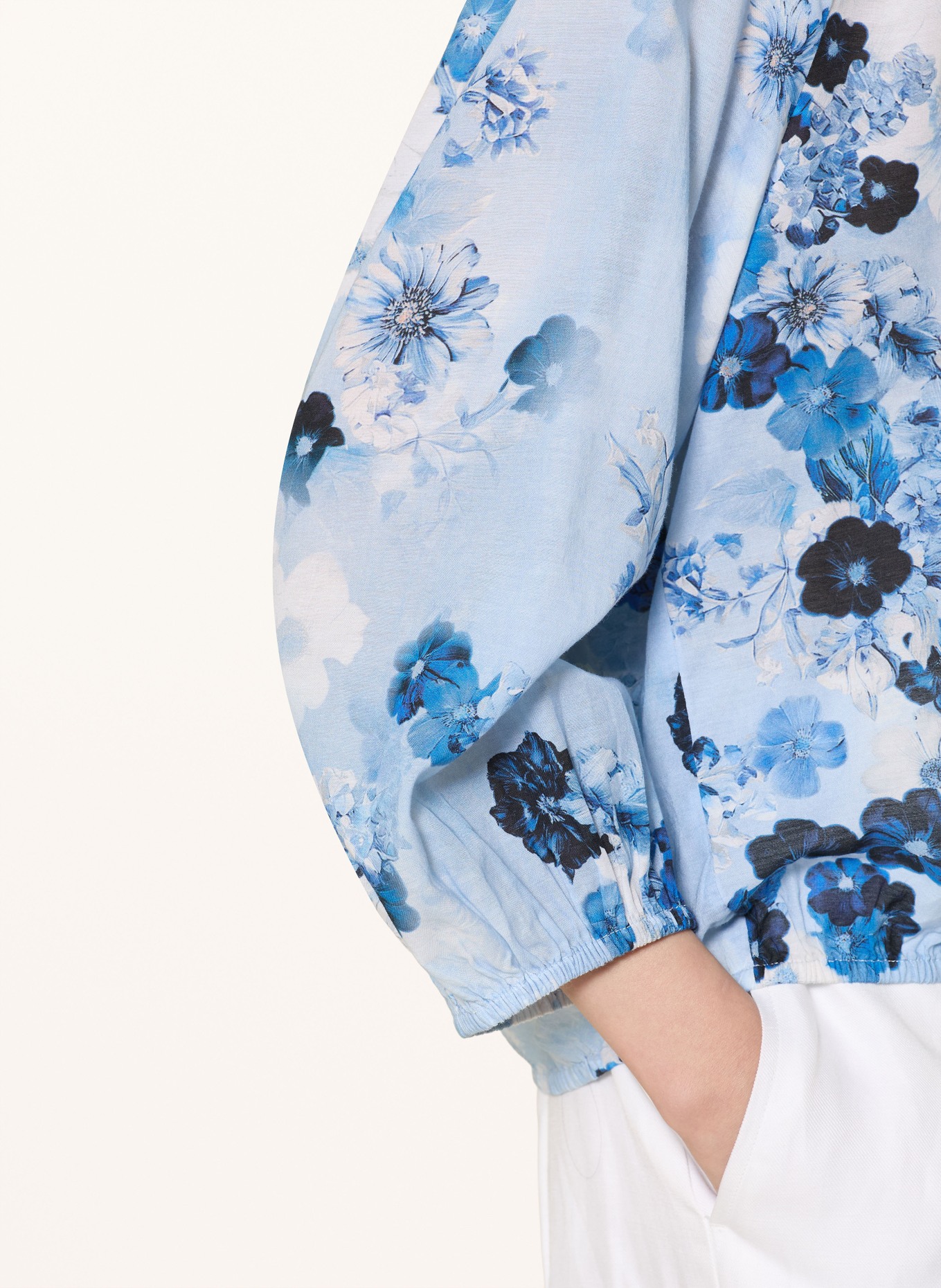 monari Blouse met 3/4-mouwen: LICHTBLAUW / DONKERBLAUW / BLAUW