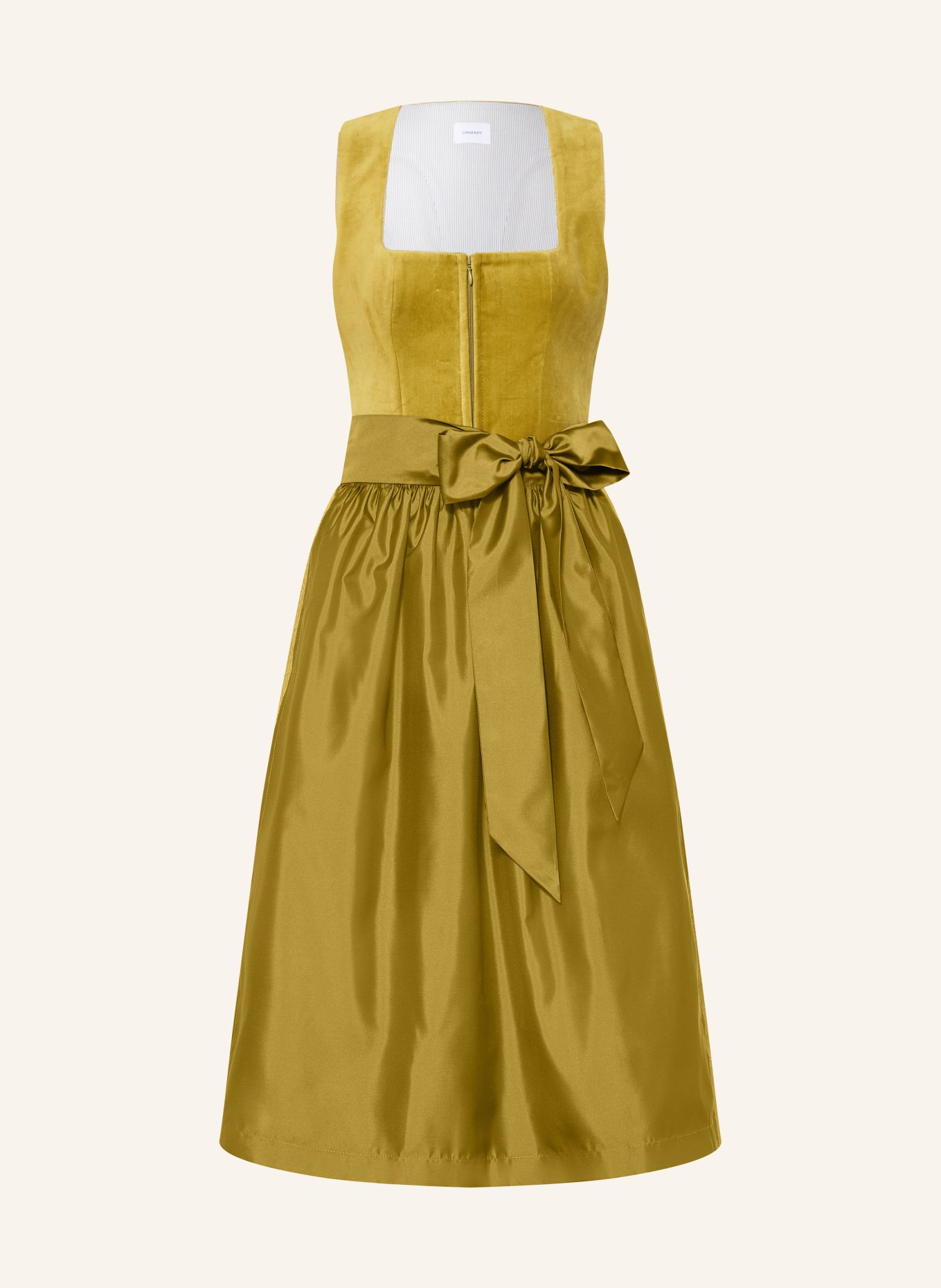 LIMBERRY Dirndl NAOMI im Materialmix: OLIV / KHAKI