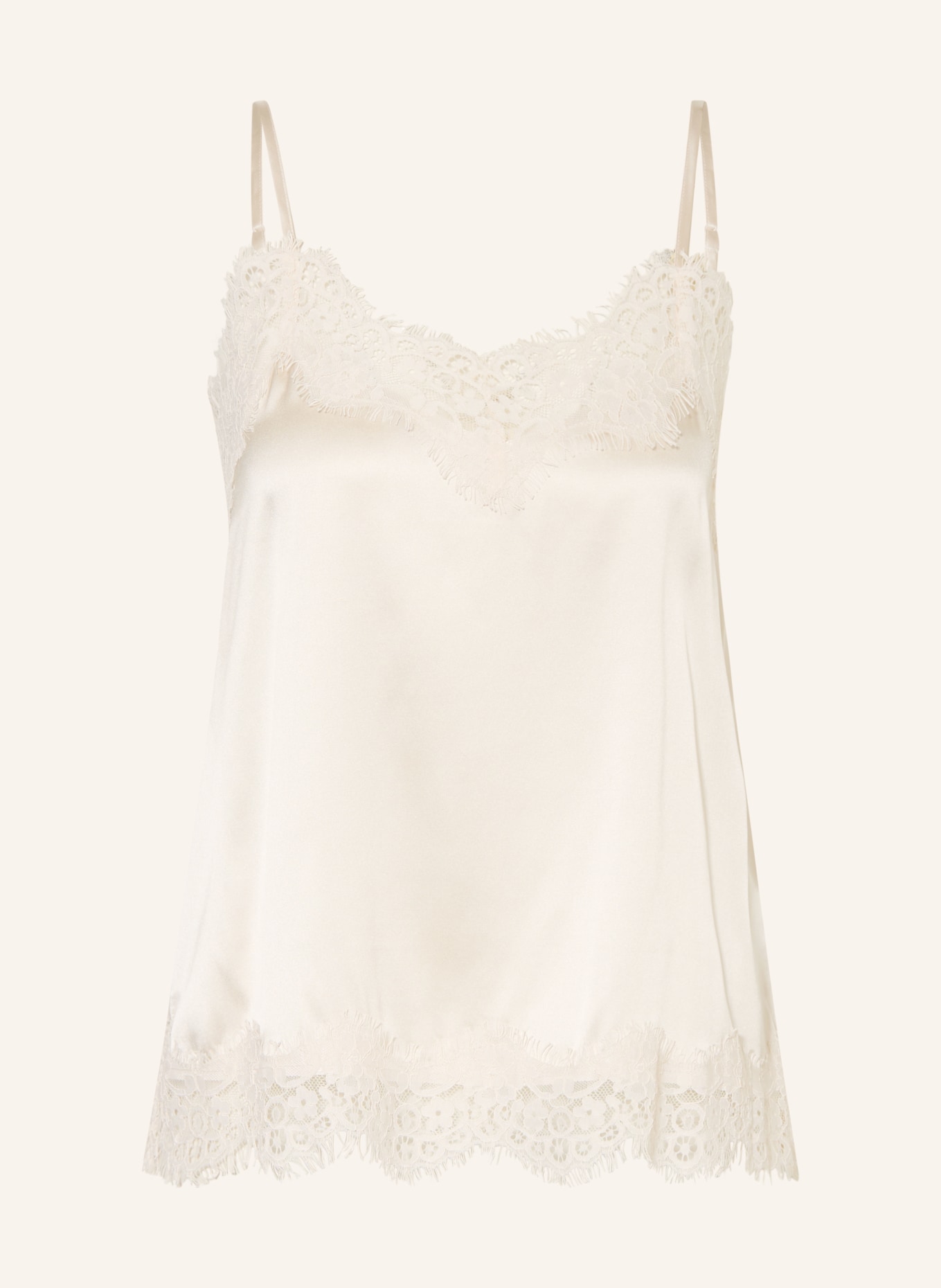 darling harbour Top en satin et dentelle: CHAMPAGNER
