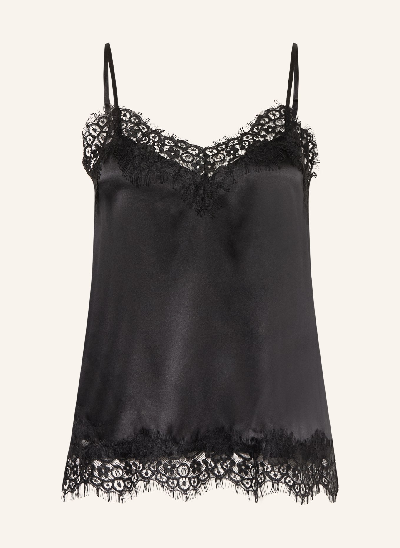 darling harbour Top en satin et dentelle: BLACK