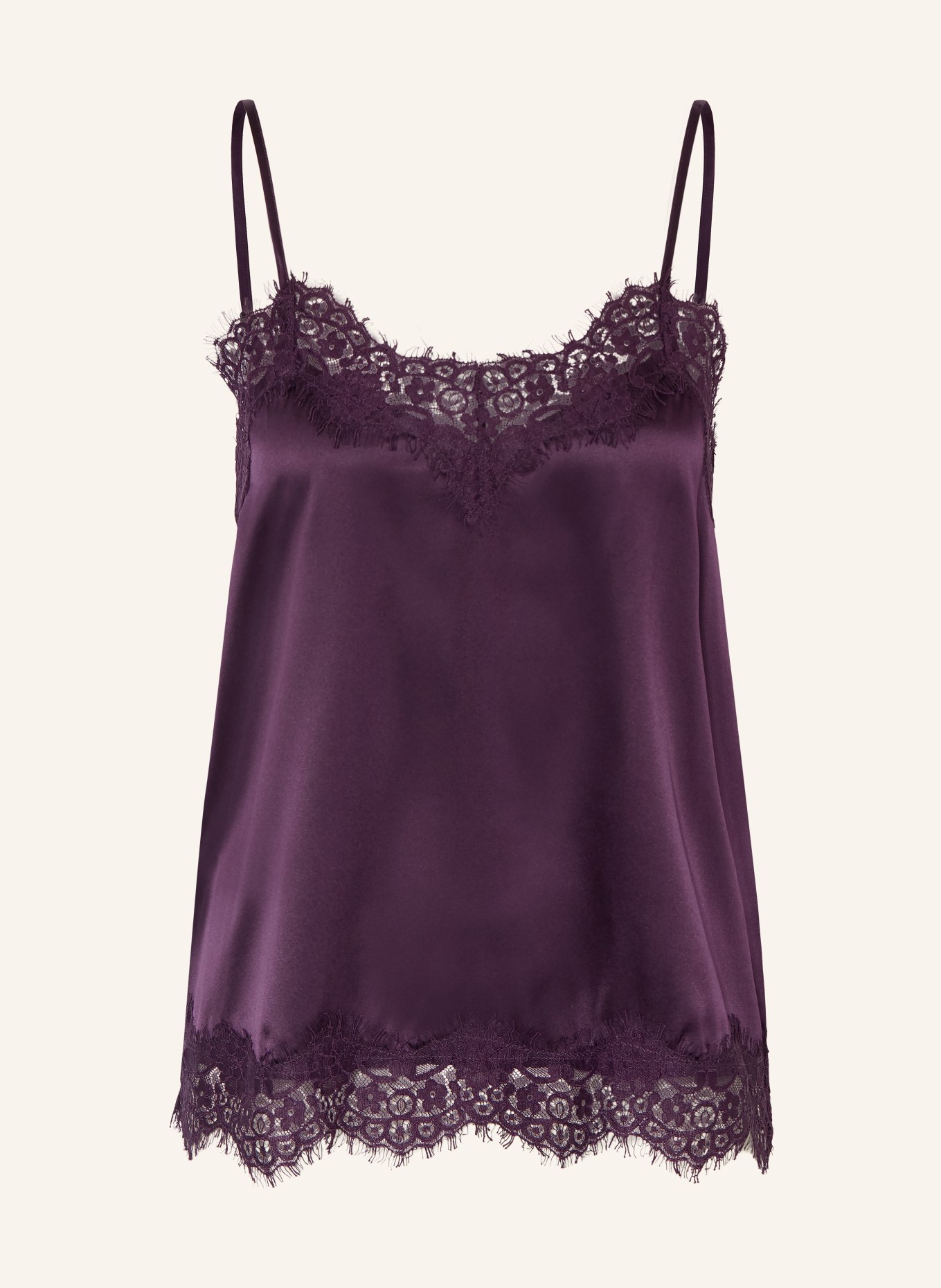 darling harbour Seidentop aus Satin mit Spitze: BLUEBERRY