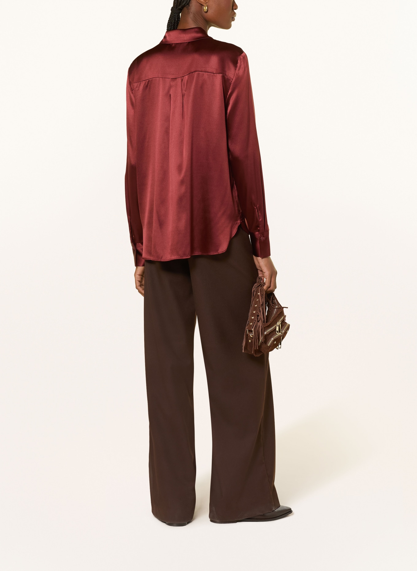 darling harbour Bluzka koszulowa z jedwabiu: MARONE