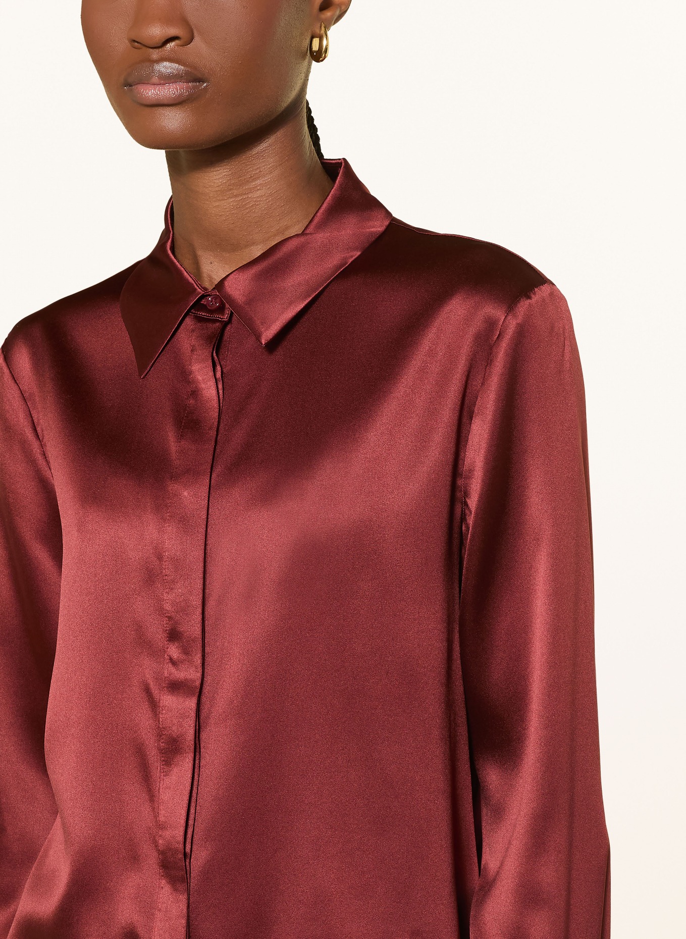 darling harbour Bluzka koszulowa z jedwabiu: MARONE