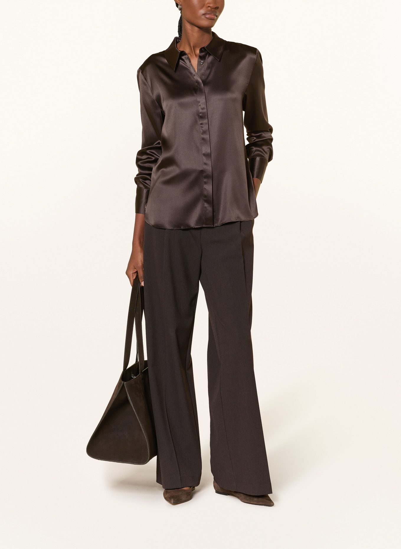 darling harbour Bluzka koszulowa z jedwabiu: ESPRESSO